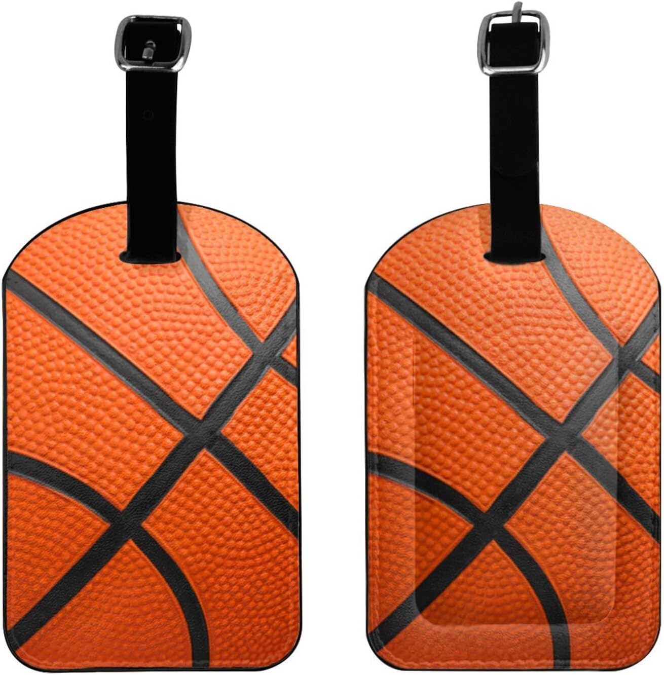 Basketball Line Pattern Luggage Tag for Suitcases, PU Leather Baggage Tags Bag Tags Travel Id Label for Luggage Women Men -1 Piece