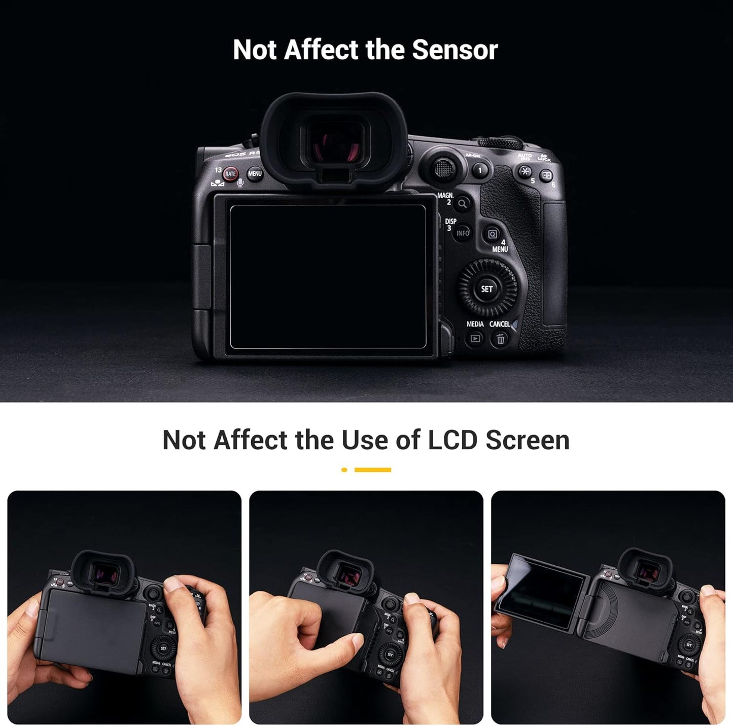 EOS R6 Mark II R6 R5 R5C Eyecup Eyepiece，Soft Silicon Extended Camera Eye Cup Viewfinder Special Designed for Canon EOS R6 Mark II R6 R5 R5C R5 C Full-Frame Mirrorless Camera