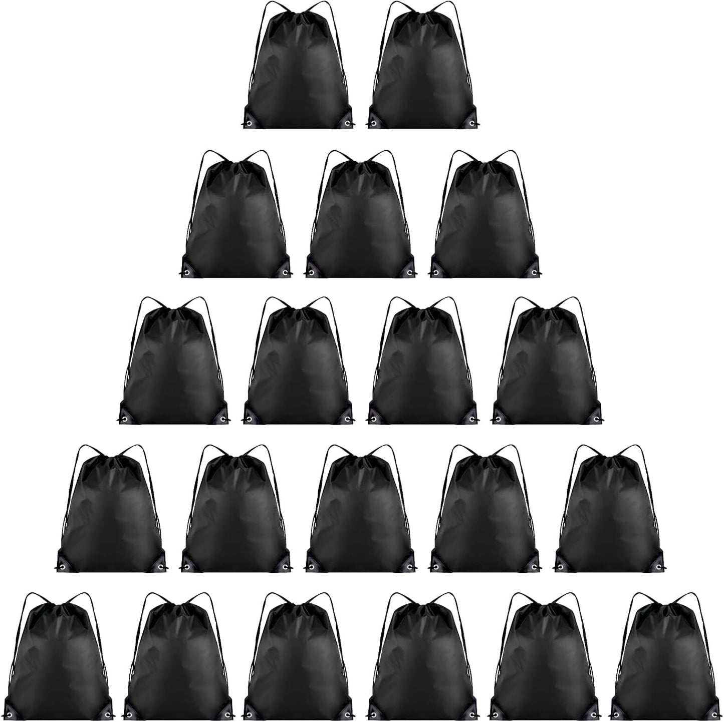 20 Pieces Drawstring Backpack Bulk Cinch Sackpack Ployster Drawstring Bags for Gym Party Trip(Black)