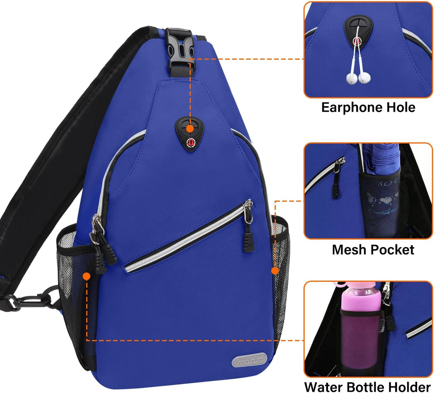 MOSISO Sling Backpack, Multipurpose Crossbody Shoulder Bag Travel Hiking Daypack