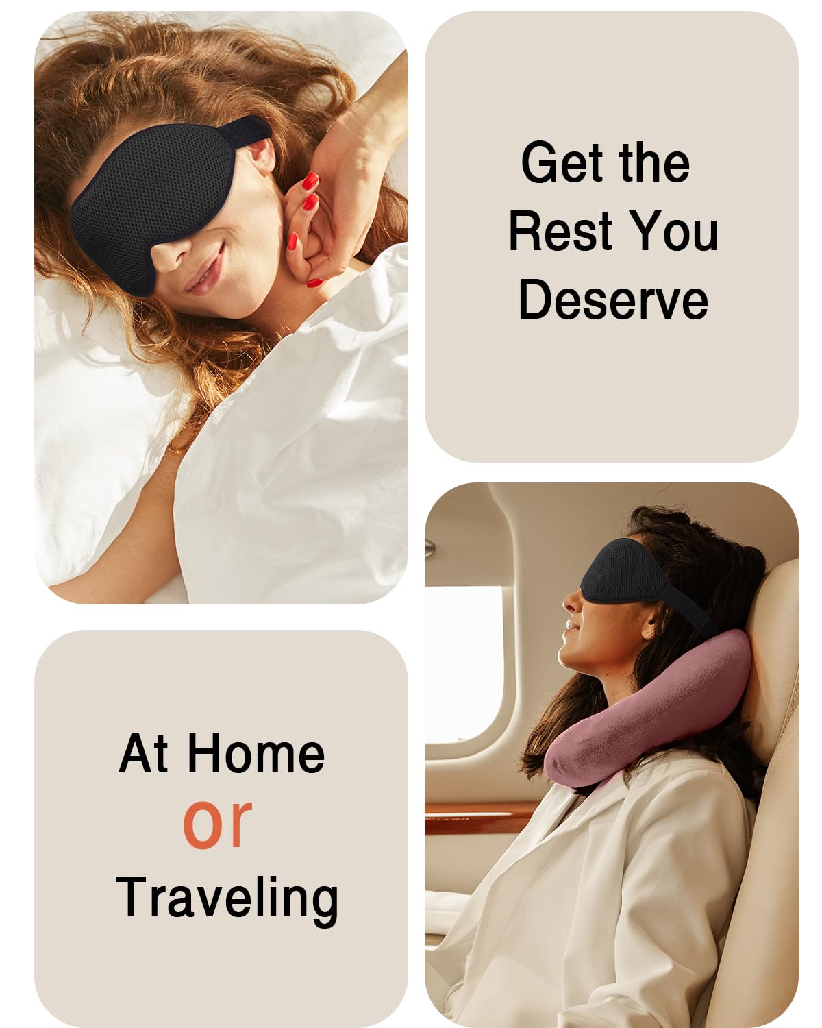 MABAO Sleep Mask for Side Sleeper, Eye Mask for Sleeping Women Men, Black