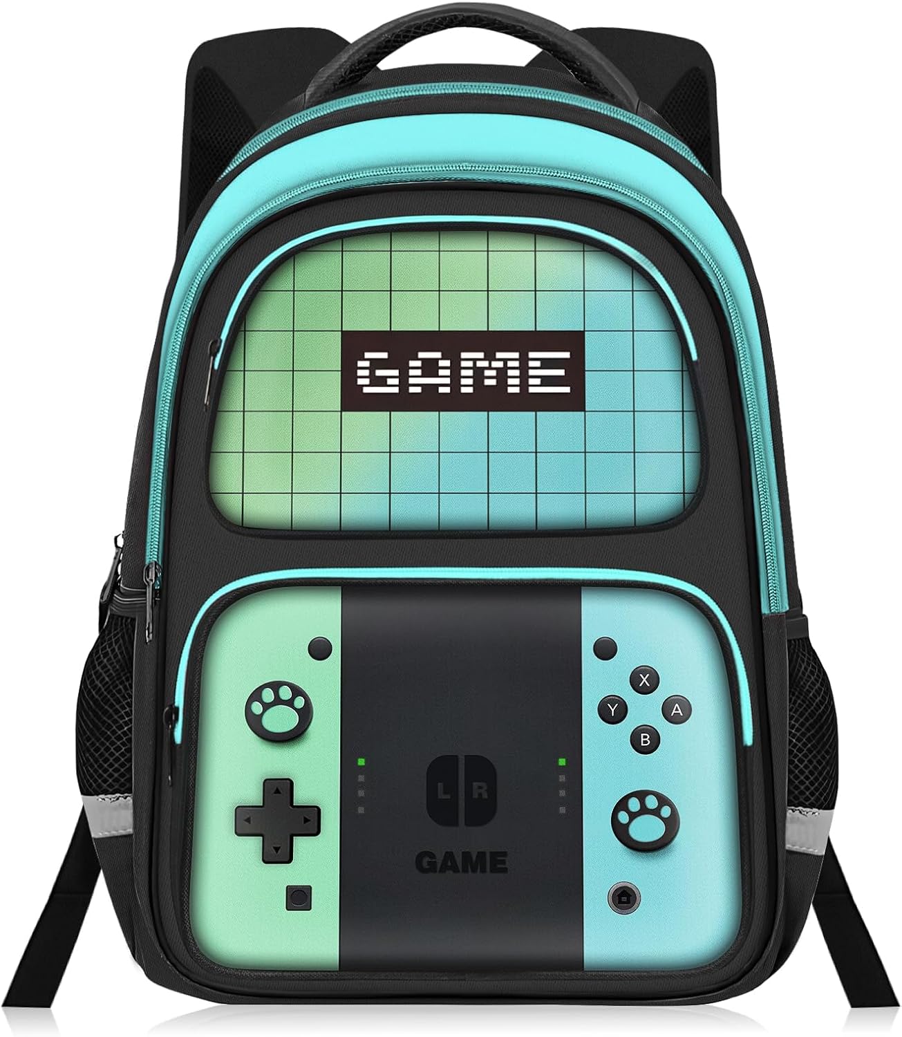 Kids Backpack For Boys，Gamer Boys Backpack For Children Teens Elementary Middle School, 17″ Students Bookbag