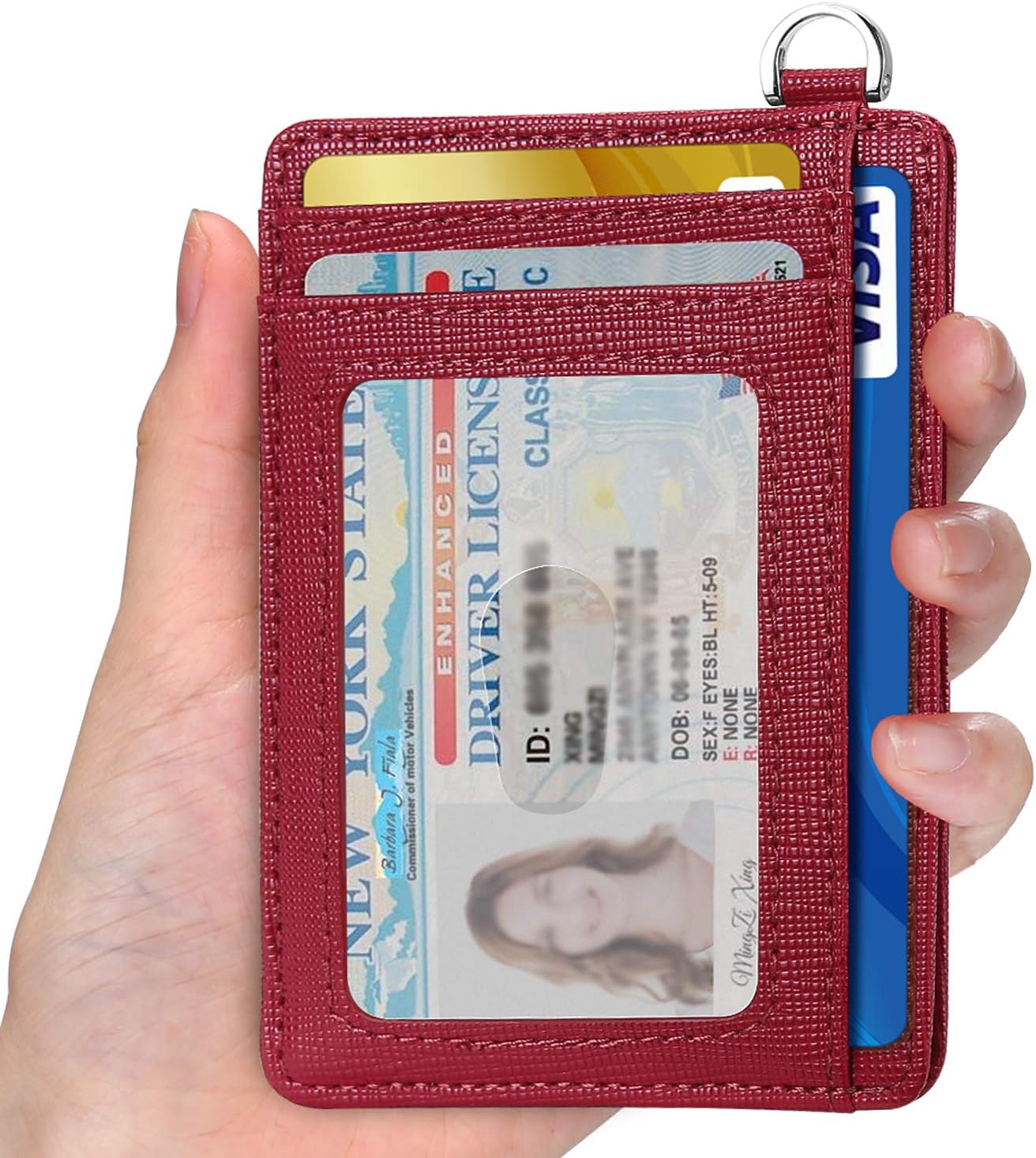 EcoVision Slim Minimalist Front Pocket Wallet, RFID Blocking Credit Card Holder Wallet with Detachable D-Shackle for Men Women