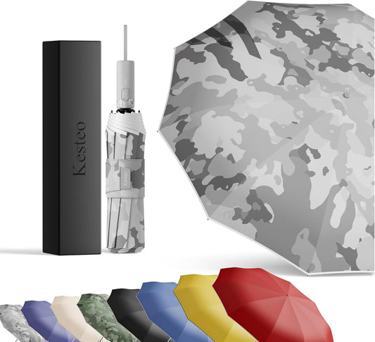 Windproof Travel Umbrella for Rain, Withstand 85MPH Winds, 54 Inch Automatic Reverse Fold Umbrellas Easy Auto Open Close, Portable Compact Umbrella Includes Cover Bag, Perfect for Travel, Car, Commute, Women Men, Backpack