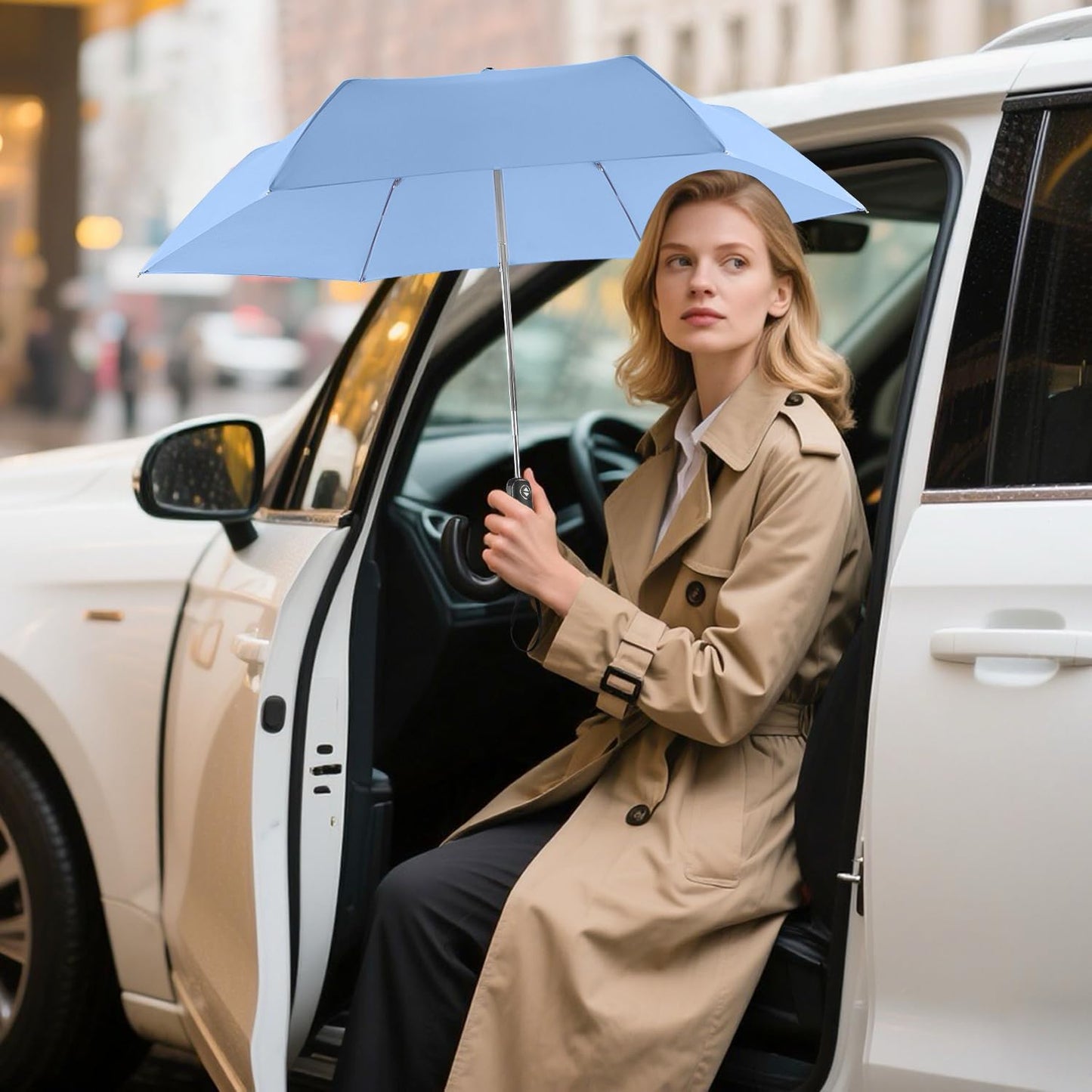 Lejorain Mini Umbrella for Travel Automatic - Folding Compact Flat Umbrella Lightweight Strong Portable Umbrellas for Rain Adults