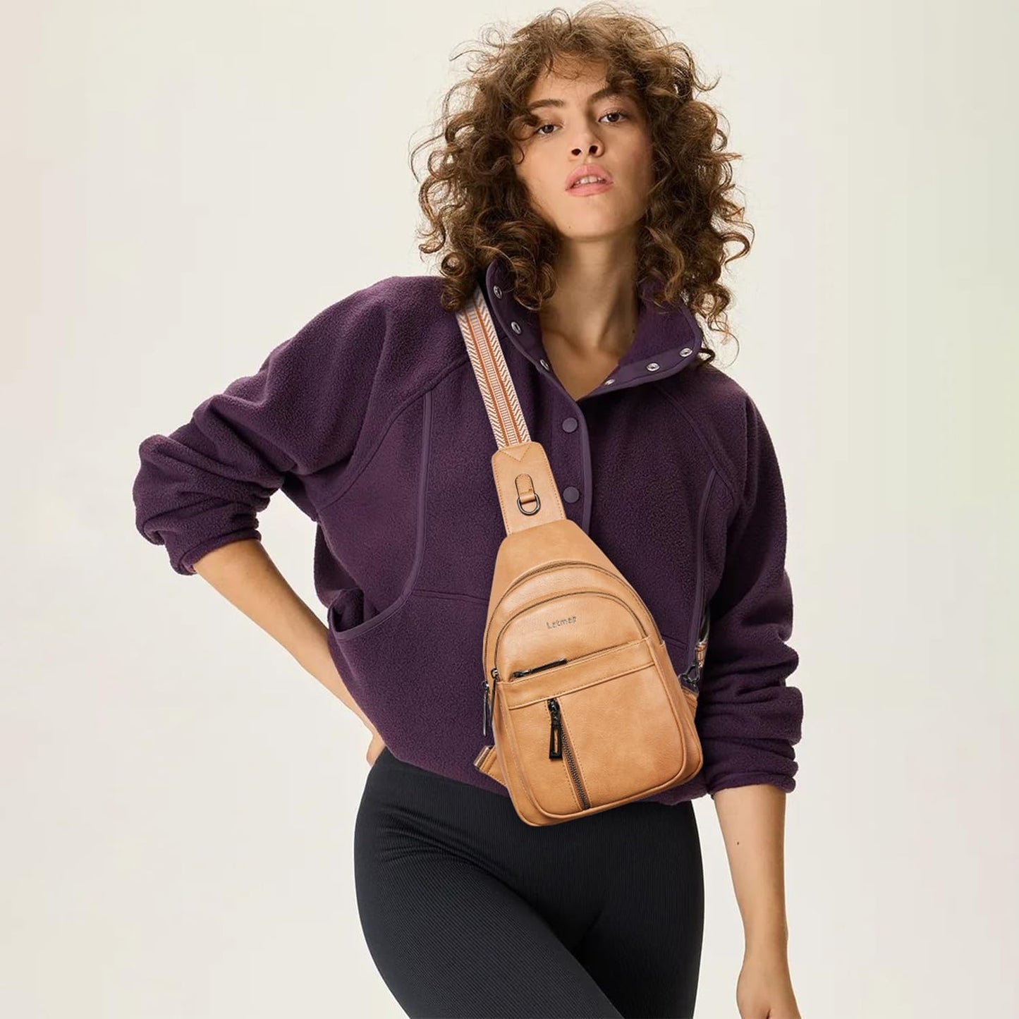 7L Sling Bag For Women Men Backpack Fanny Pack Crossbody Chest Travel Shoulder Belt Bags Purse Handbag PU Leather