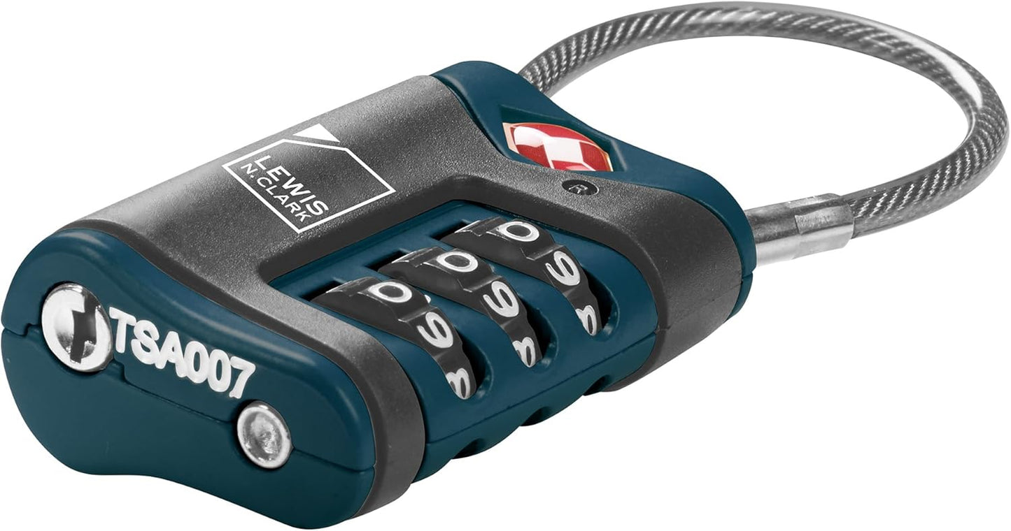 Lewis N. Clark TSA Cable Lock, Blue, Single