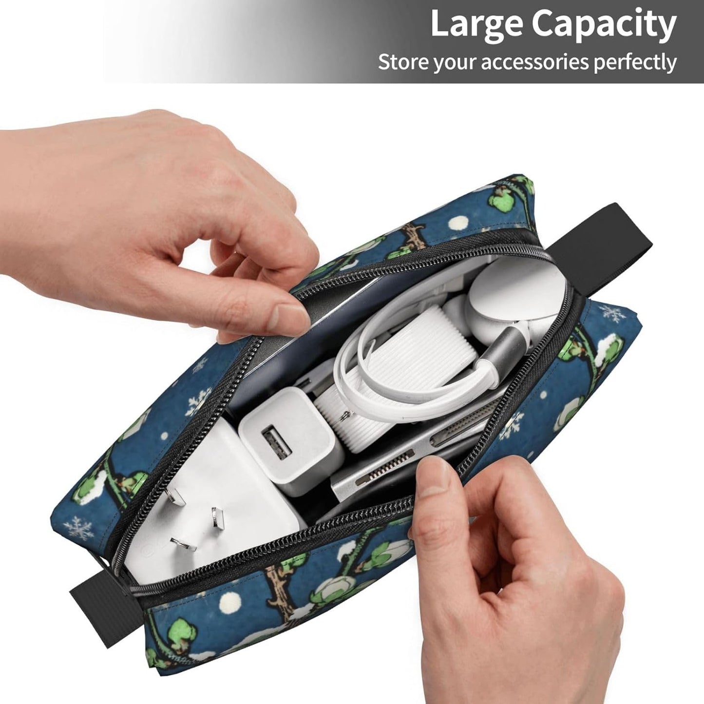 Plum Blossom Snowflake Makeup Bag Organizer Compact & Durable Plum Travel Cosmetic Bag Oxford Fabric Impact-Resistant Multi-Purpose Storage Perfect for Travel, Gym, Daily Use