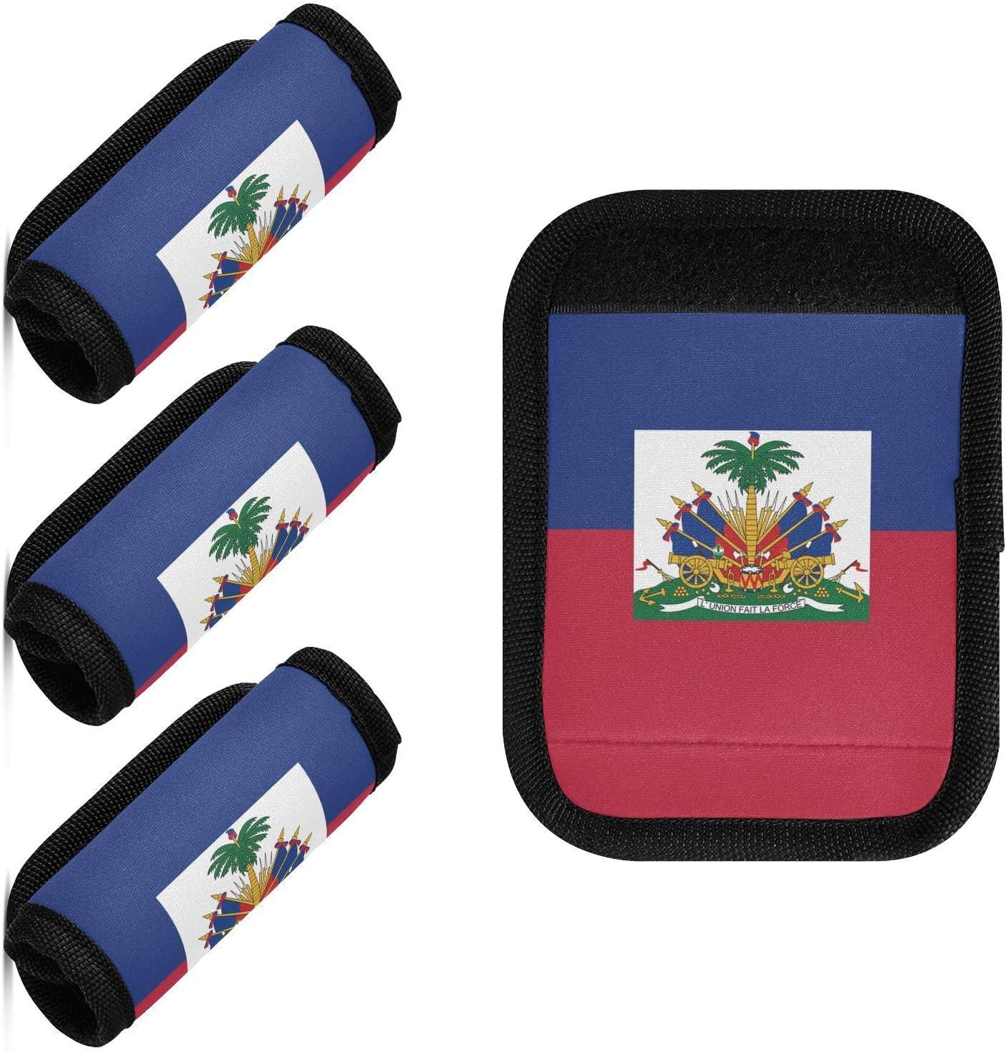Hayti Flag 2 Pack Luggage Handle Wrap for Suitcase Luggage Identifier Travel Tags Handle Protection Sleeve Cover