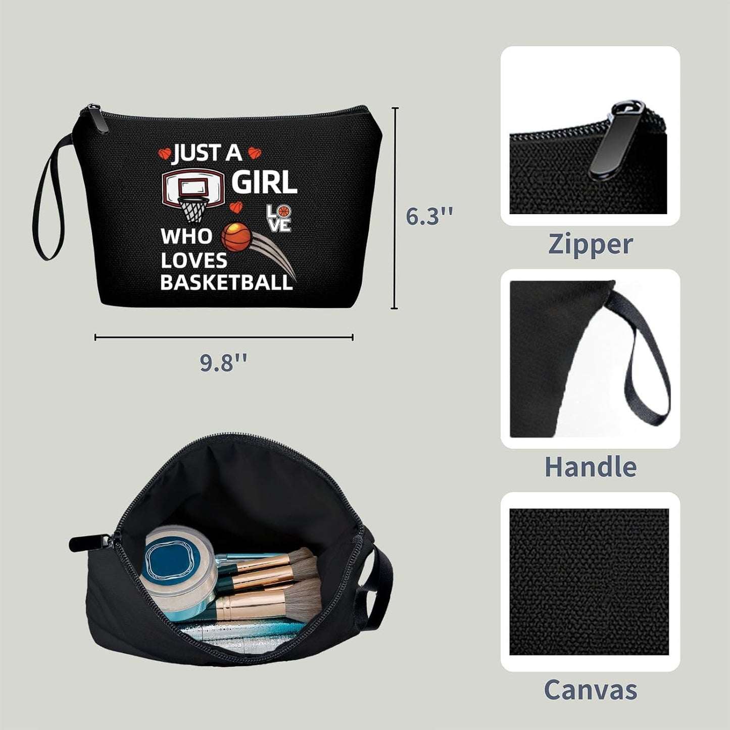 Basketball Accessories,Basketball Purse for Girls,Basketball Coach Gifts,Teenage Girl Stuff,Makeup Bags for Women,Woman Gifts for Birthday,Gifts for Teen Girls,Basketball Gifts
