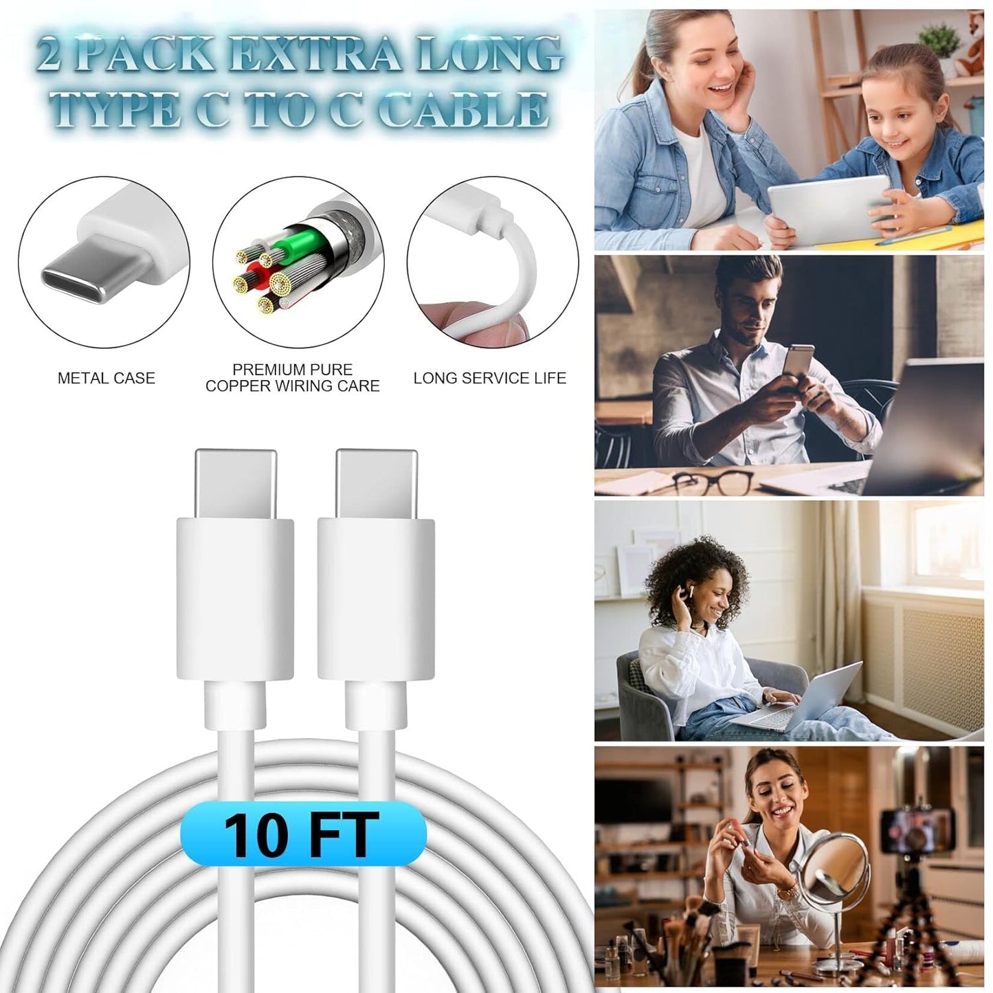 Samsung Super Fast Charger,Samsung Charger Fast Charging Block,2Pack 25W Samsung USB C Wall Charger,10FT Quick USBC Cable for Samsung Galaxy S25 Ultra/S24/S23/S22/S21/S20/A14/A54/Z Fold 6/5/Z Flip 6/5