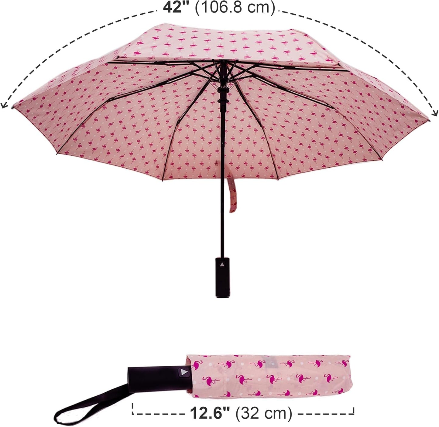 Nollia Windproof Automatic Travel Umbrella, Compact Portable with Reinforced Ribs for Sun & Rain