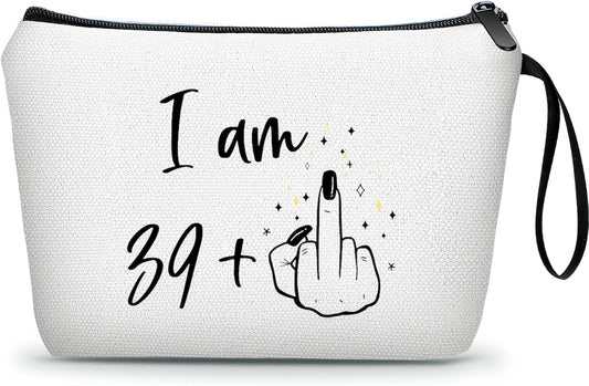 40th Birthday Gifts Women 40s 40 Year Old, Unique Small Travel Cosmetic Makeup Bag