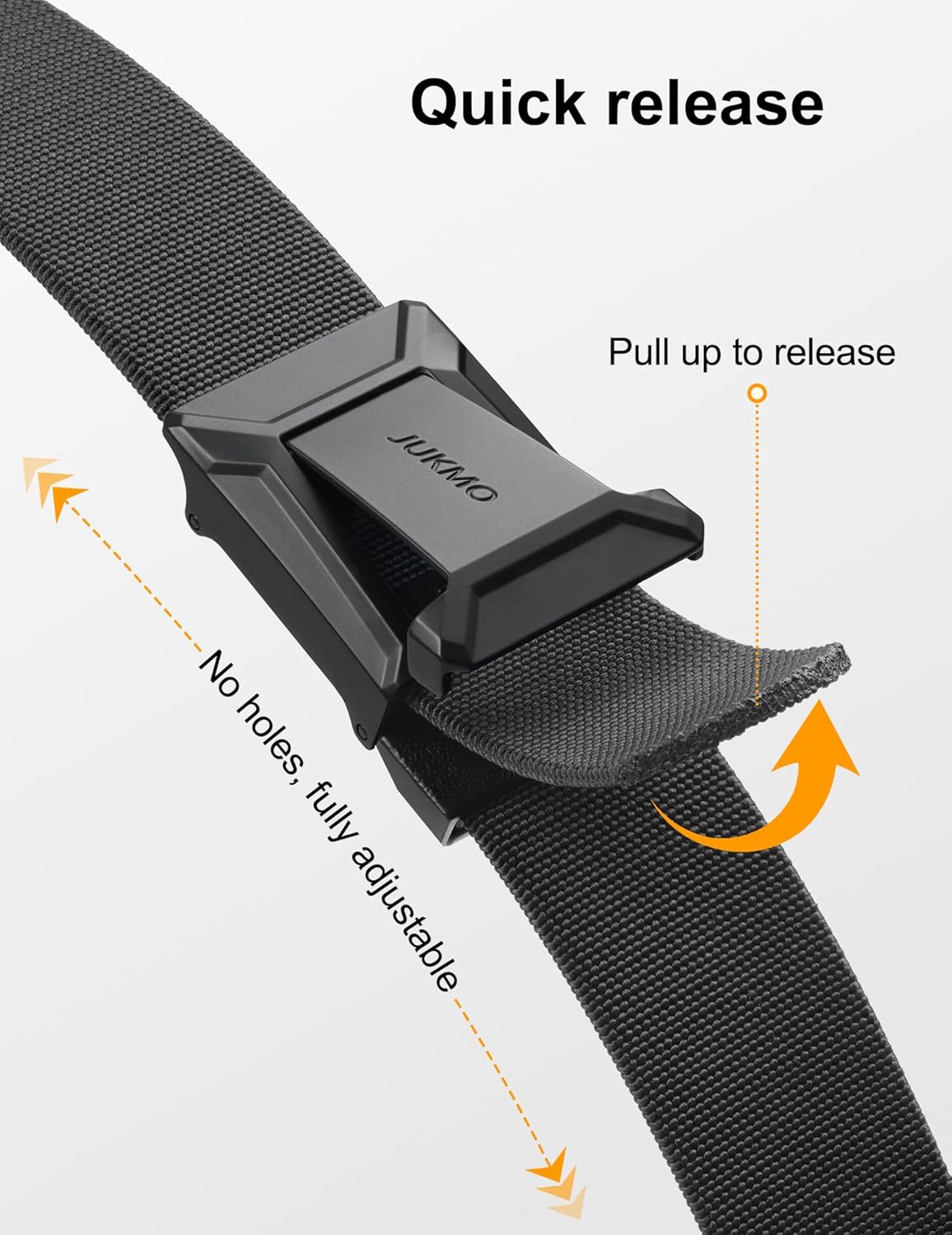 JUKMO Stretch Tactical Belt for Men, Military Work Rigger Hiking 1.5" Elastic Nylon Web Ratchet