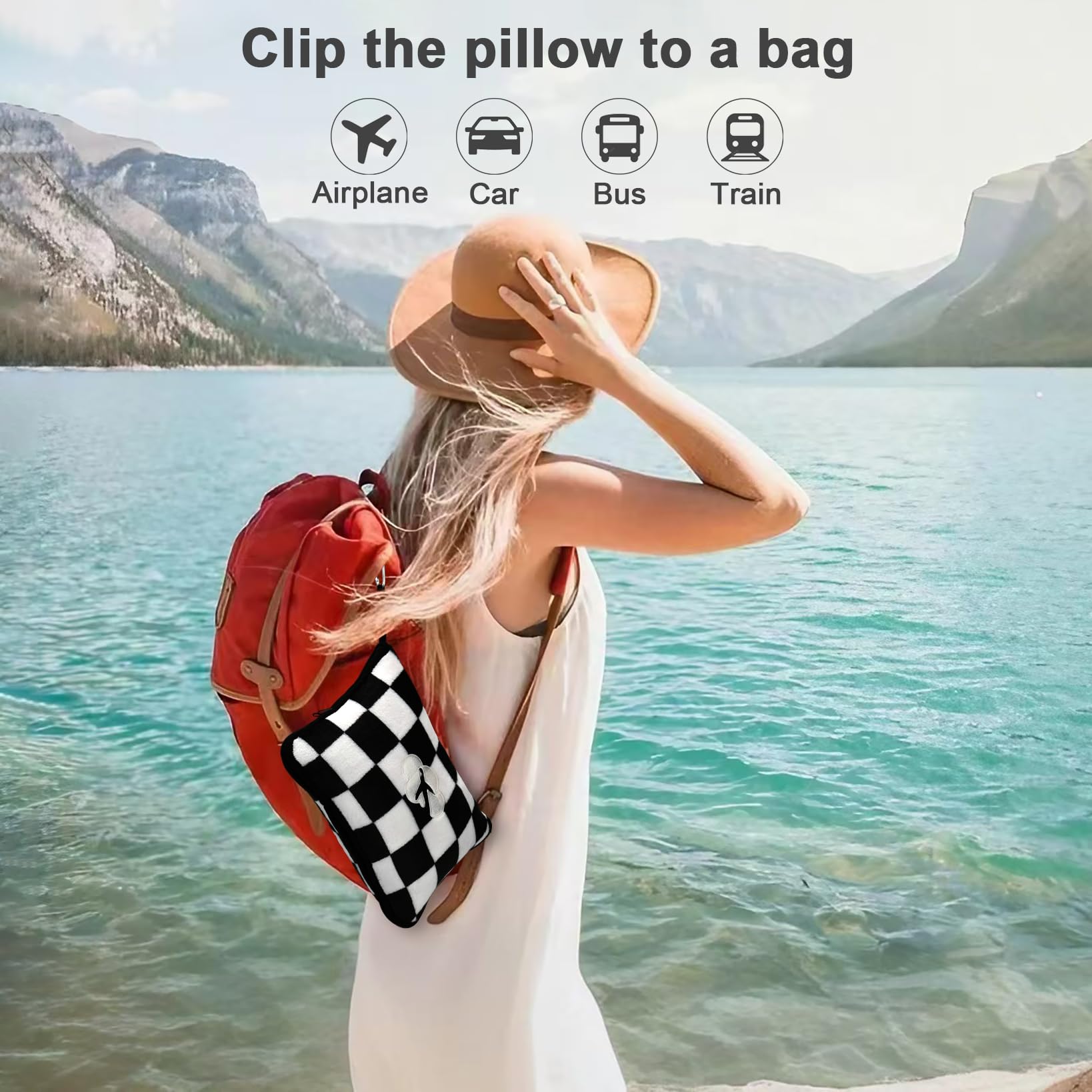 Travel Blanket and Pillow Compact, Premium Soft 2 in 1 Airplane Blanket with Soft Bag