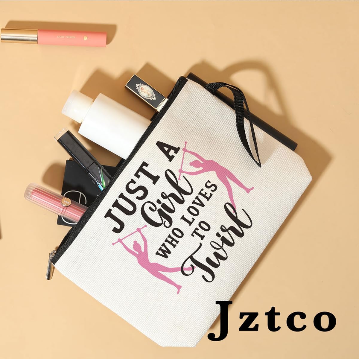 Baton Twirling Gift Cosmetic Bag Baton Gifts Twirling Toiletry Bag Graduation Funny Makeup Bag Gymnastic Gifts Birthday Gifts for Women Teens Girls Girlfriend Twirler Gymnast Twirling Lover Sister