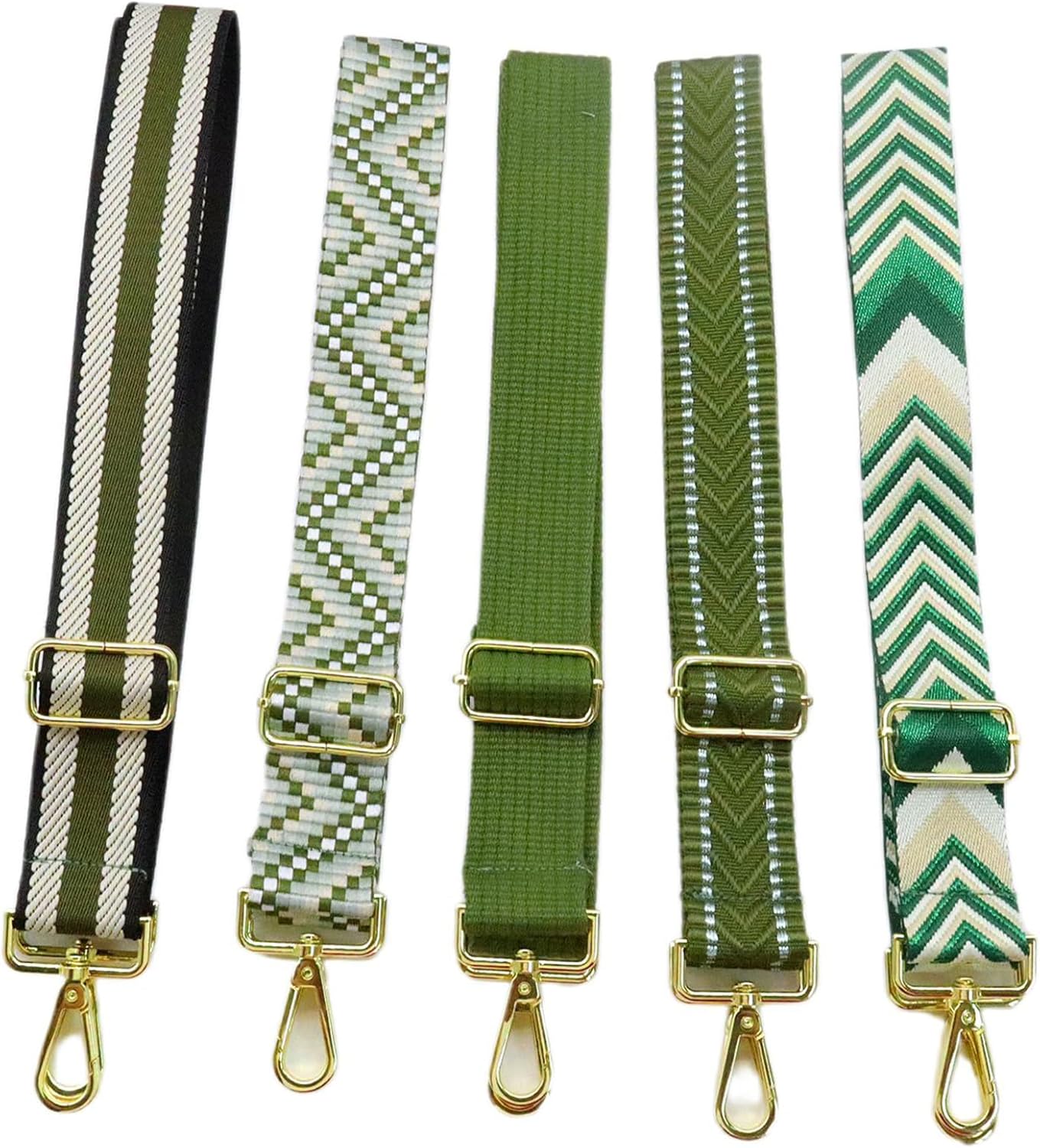 Adjustable Green Purse Strap - 1.5" Wide Handbags, Camera, Guitar, Phone & Crossbody Bag Replacement Shoulder Straps(Gold Hardware)