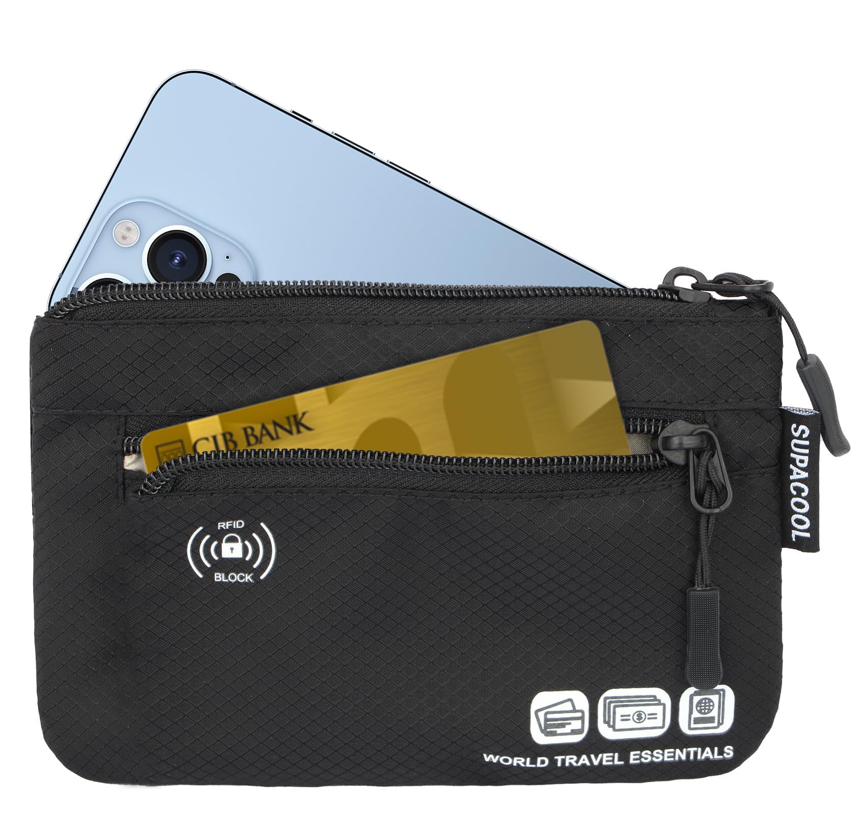 SUPACOOL Passport Holder Bag, Travel Wallet for Men Women Family, Passport Pouch, Card Holder