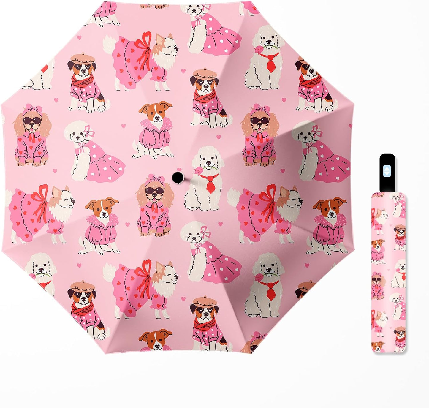 Small Travel Folding Umbrella for Girl, Portable, UV, SunShade, Compact, Automatic, Rain & Wind