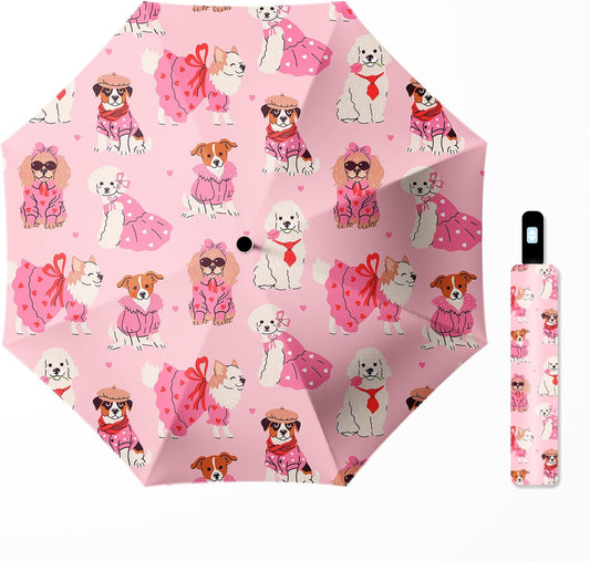 Small Travel Folding Umbrella for Girl, Portable, UV, SunShade, Compact, Automatic, Rain & Wind