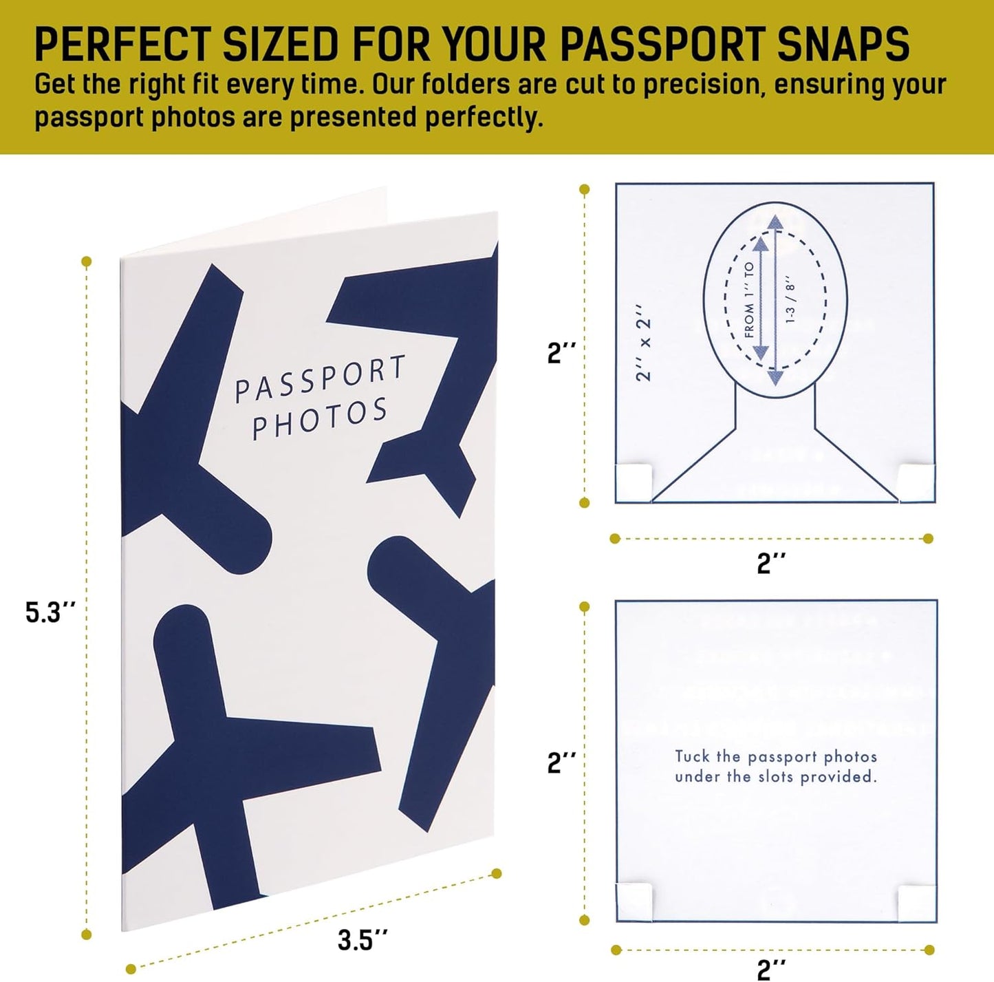 LOSTRONAUT 150-Pack Passport Photo Organizer Folder with Pockets & Compartments for 2x2 Print, Picture Display, Travel Document Organizer - Small Business Supplies - Passport Holder for Travel