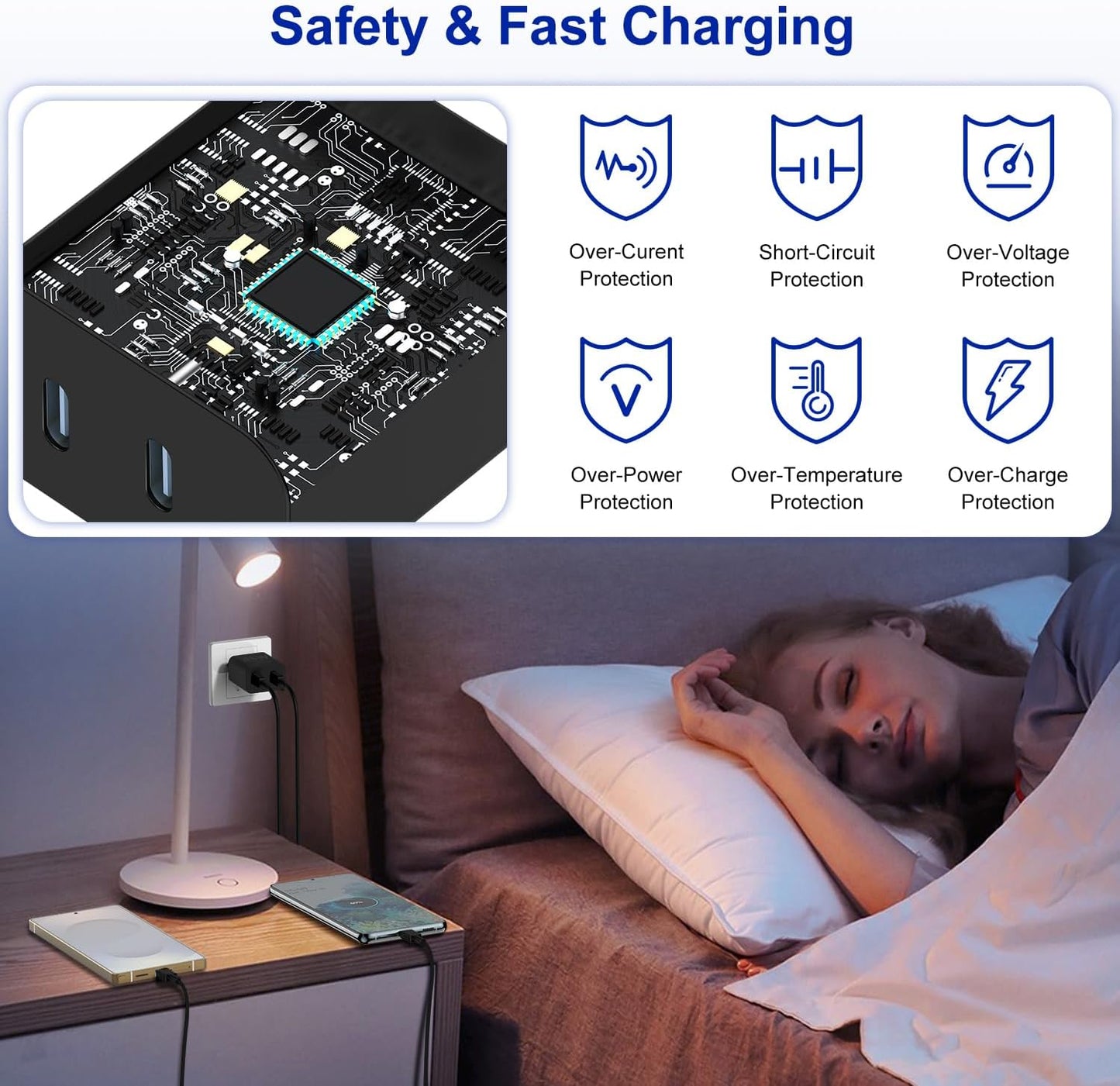 6ft/10ft Dual Port 45W iPhone 17 16 15 Charger Fast Charging Block and Long USB C to Type C Charger Cable Cord for Apple iPhone 17 Pro Max/17 Air/16 Pro/16/15 Pro/15 Plus/Mini/iPad Plug Cube/Samsung