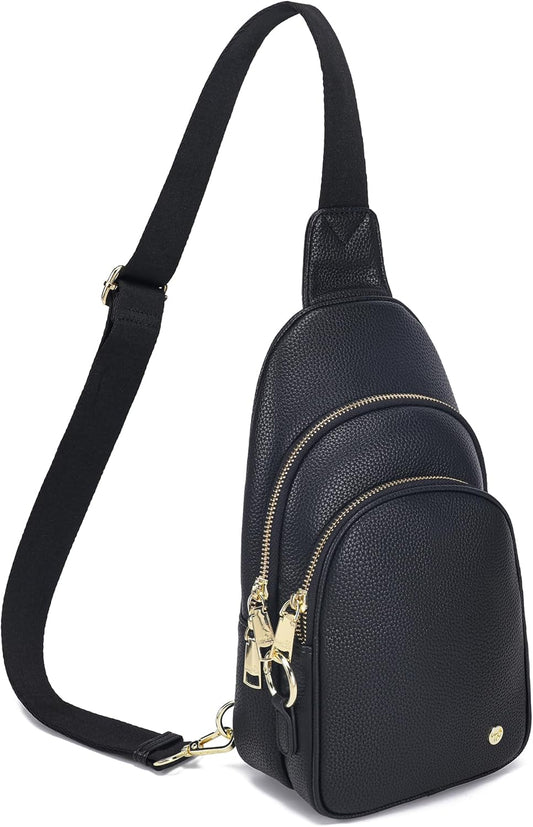 INICAT Crossbody Sling Bags Travel Cross Body Purses Faux Leather Fanny Packs Chest Bag for Women