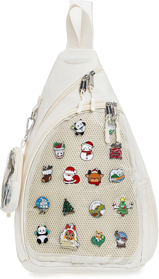 Mens Womens Oxford Ita Bag Pin Display Chest Pack Single Shoulder Bag Sport Backpack Packs Hiking Daypack