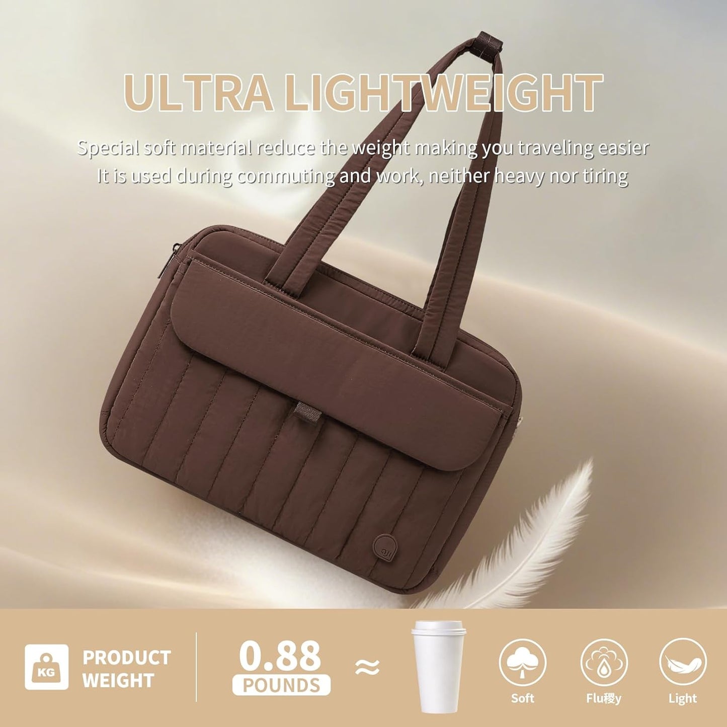 aji Laptop Tote Bag for Women, 14Inch & 16 Inch Laptop Tote Bag with Luggage Trolley Strap for Work/Travel/College/Daily