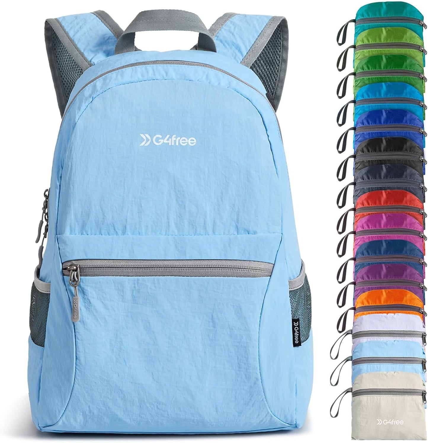 G4Free 20L Lightweight Packable Backpack Travel Hiking Daypack Foldable Backpack for Men Women(Light Blue)
