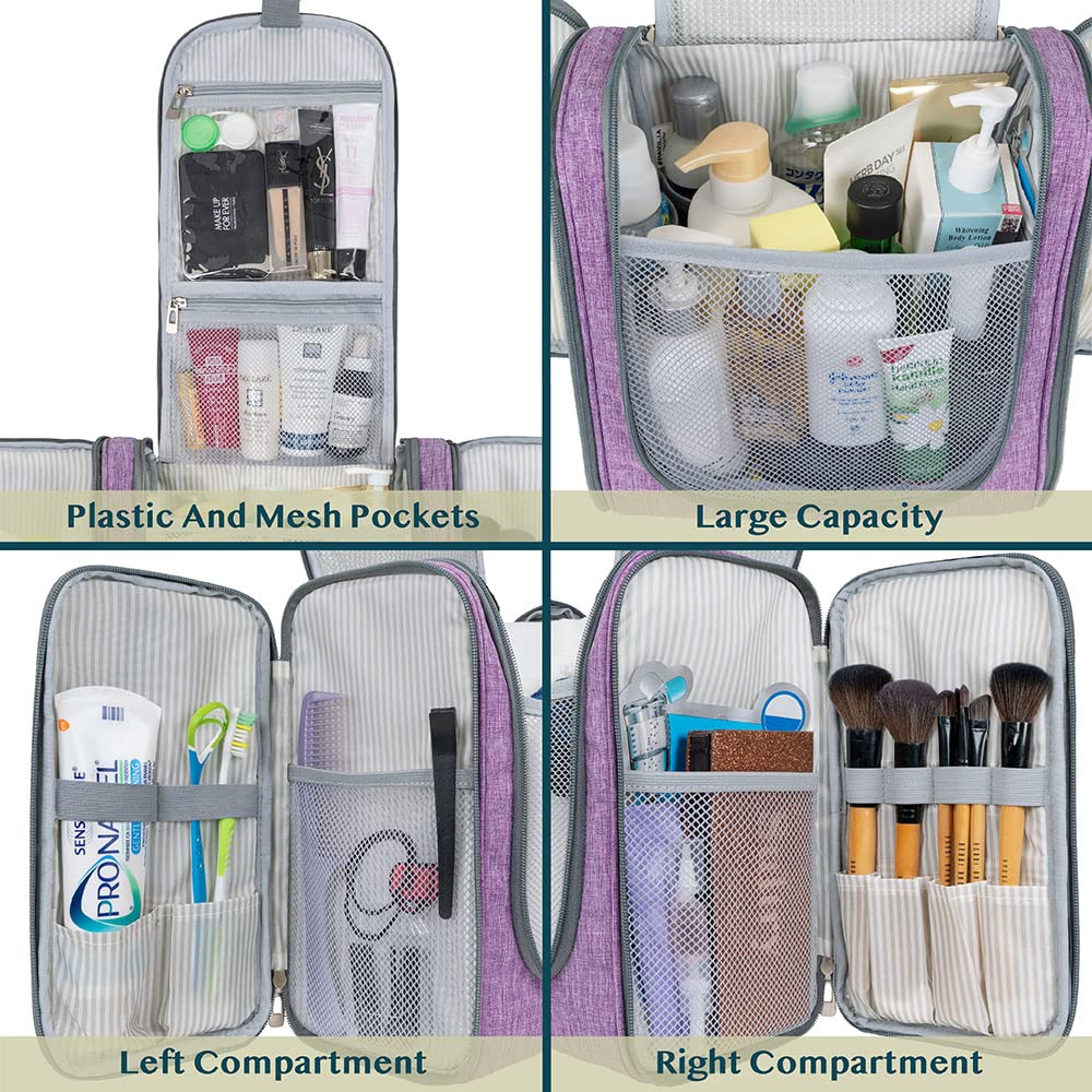 PAVILIA Extra Large Toiletry Bag Travel Bag for Women Men, Hanging Cosmetic Organizer, Water