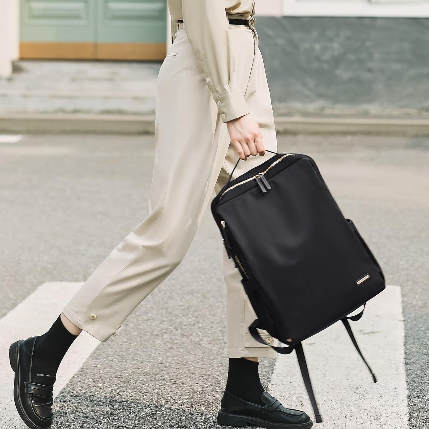 Stylish Laptop Backpack for Women Airline Approved Perfect for Work College and Travel Multi-Functional Casual Daypack Fits 15.6 Inch Notebook (Black)