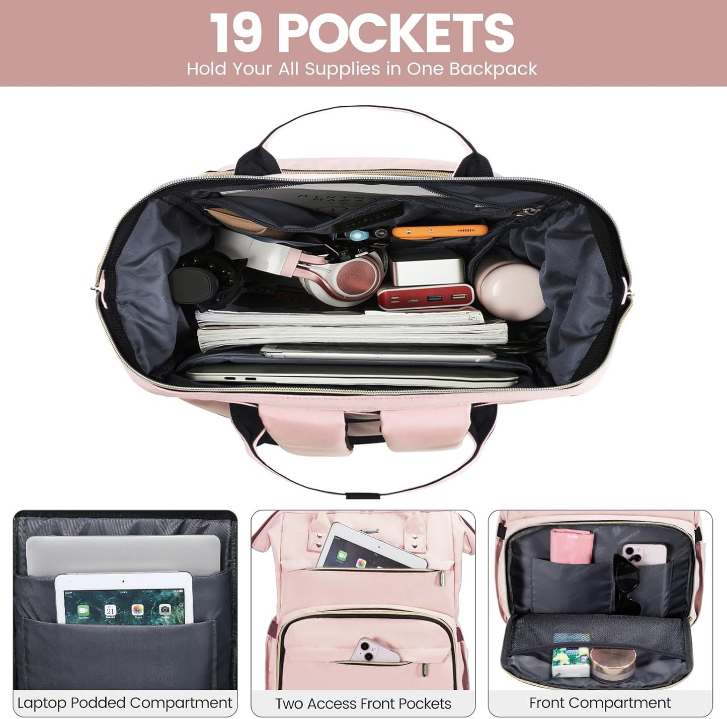 LOVEVOOK Laptop Backpack for Women,15.6 Inch Professional Womens Travel Backpack Purse Computer