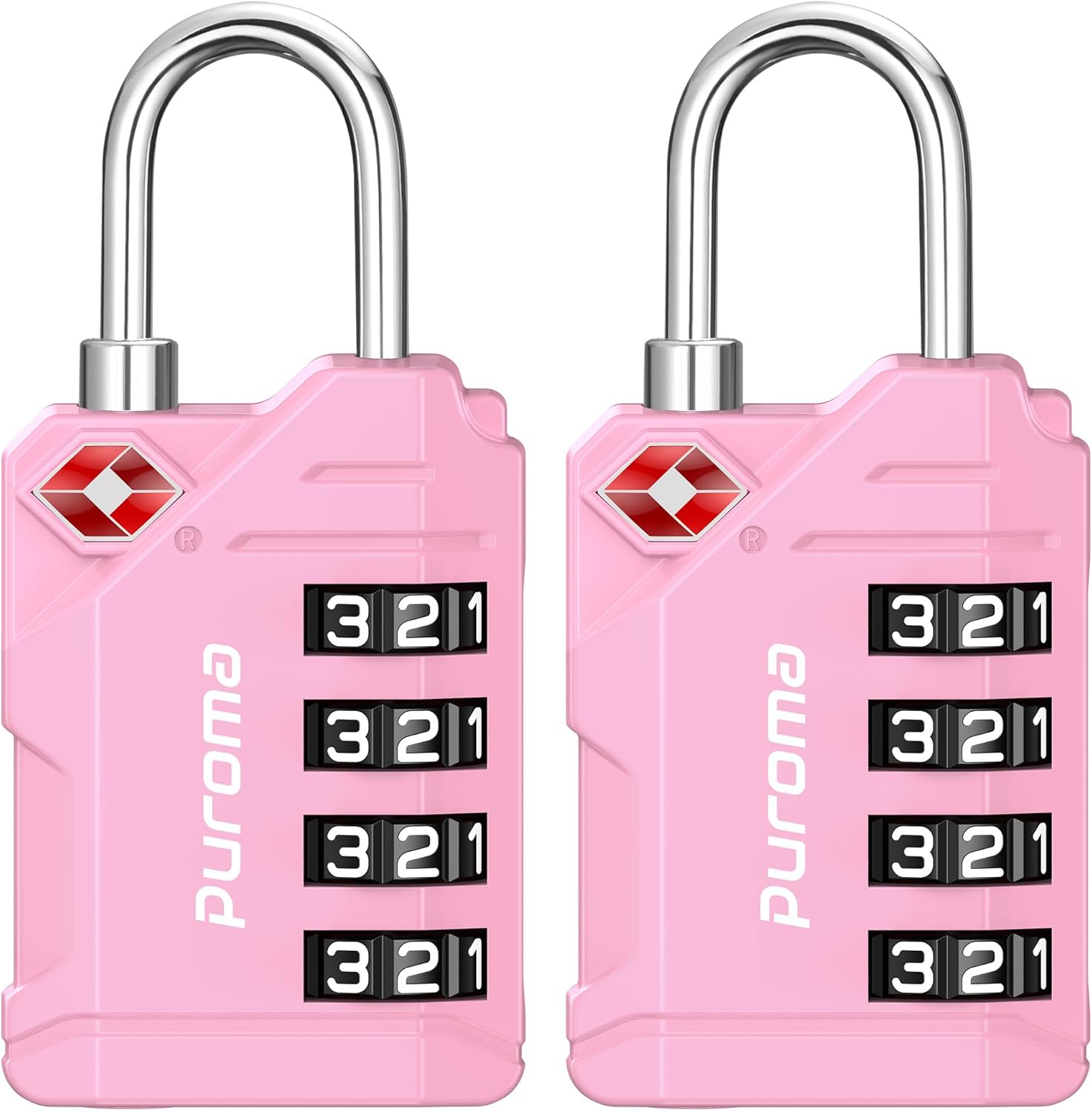 Puroma TSA Approved Luggage Locks, 2 Pack 4 Digit Resettable Travel Combination Code Lock with Zinc
