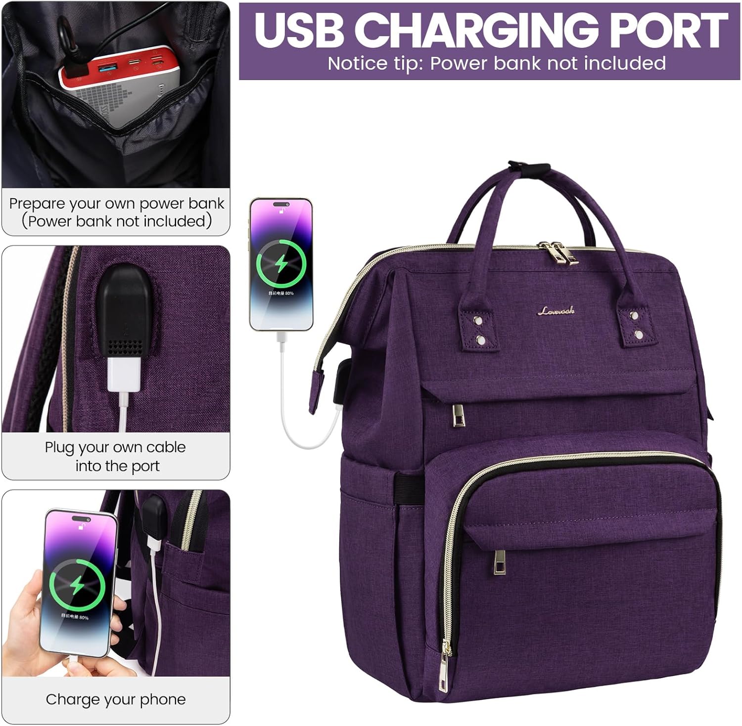 LOVEVOOK Laptop Backpack for Women,15.6 Inch Professional Womens Travel Backpack Purse Computer