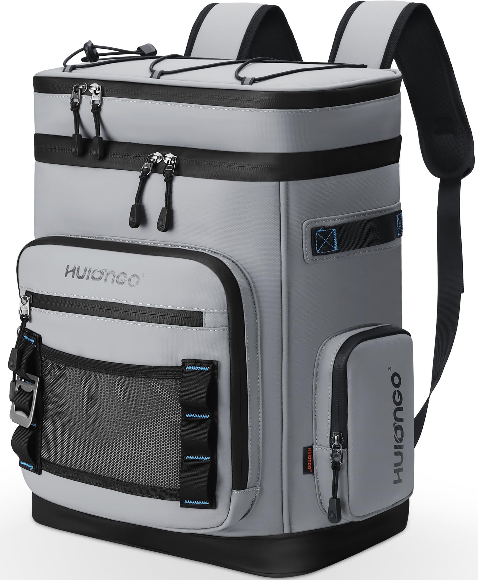 Hulongo Large Waterproof Insulated Cooler Backpack, 30L, 48Cans, Gray