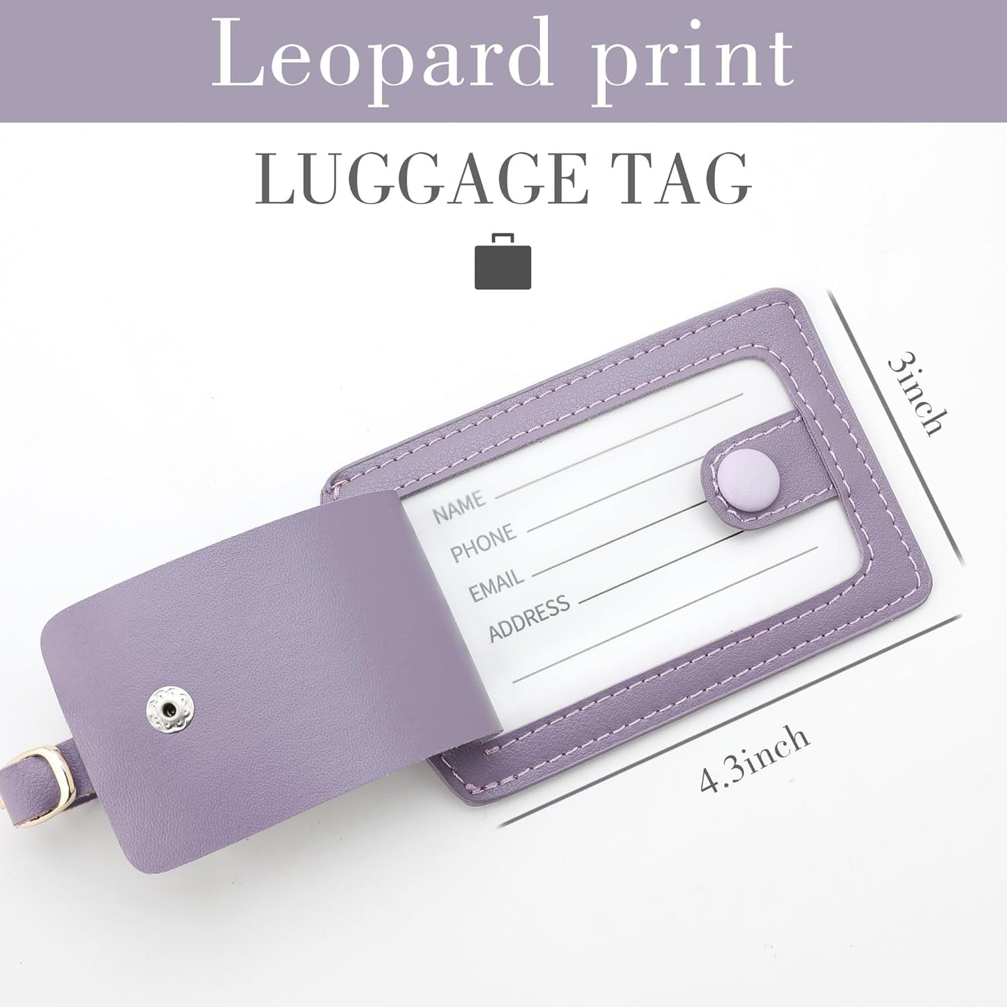 Jagucho Leather Luggage Tags for Men Women-Luggage Tags for Suitcases-Baggage Bag Tag Suitcase Labels ID Tags with Full Back Privacy Cover for Carnival Cruise Ships, Travel Tags