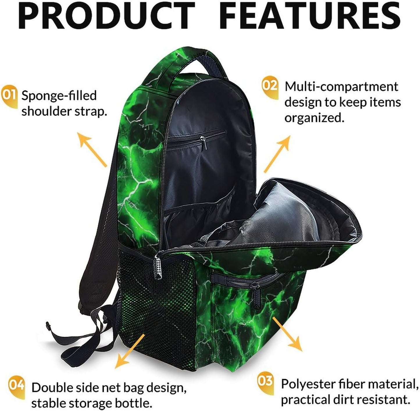 Kids Backpack, Cool Green Gamer Bookbag for Boys 6-8, Boys Gift for Birthday, 17 Inch Leisure Backpack for School Preschool Elementary Kindergarten