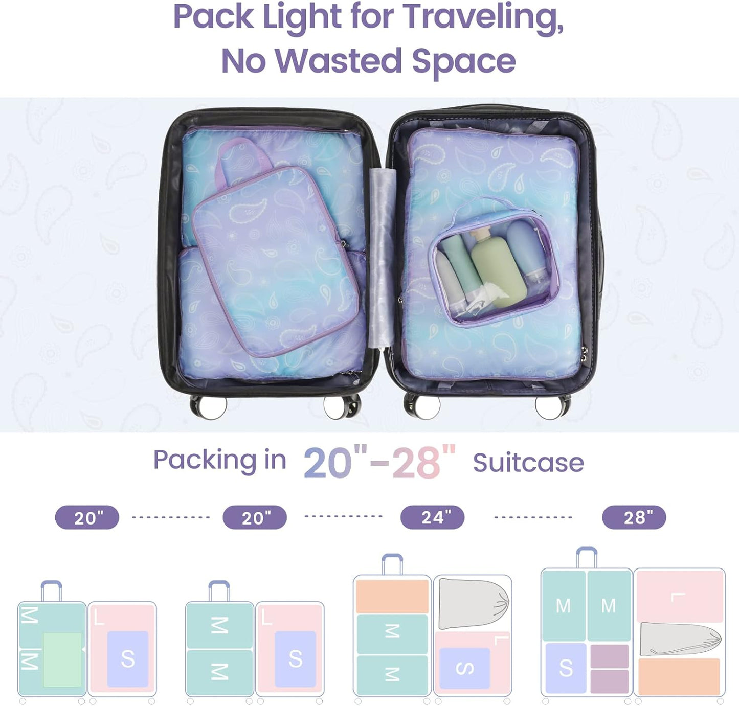Cambond Compression Packing Cubes for Travel Women - Travel Bags Luggage Organizers Travel