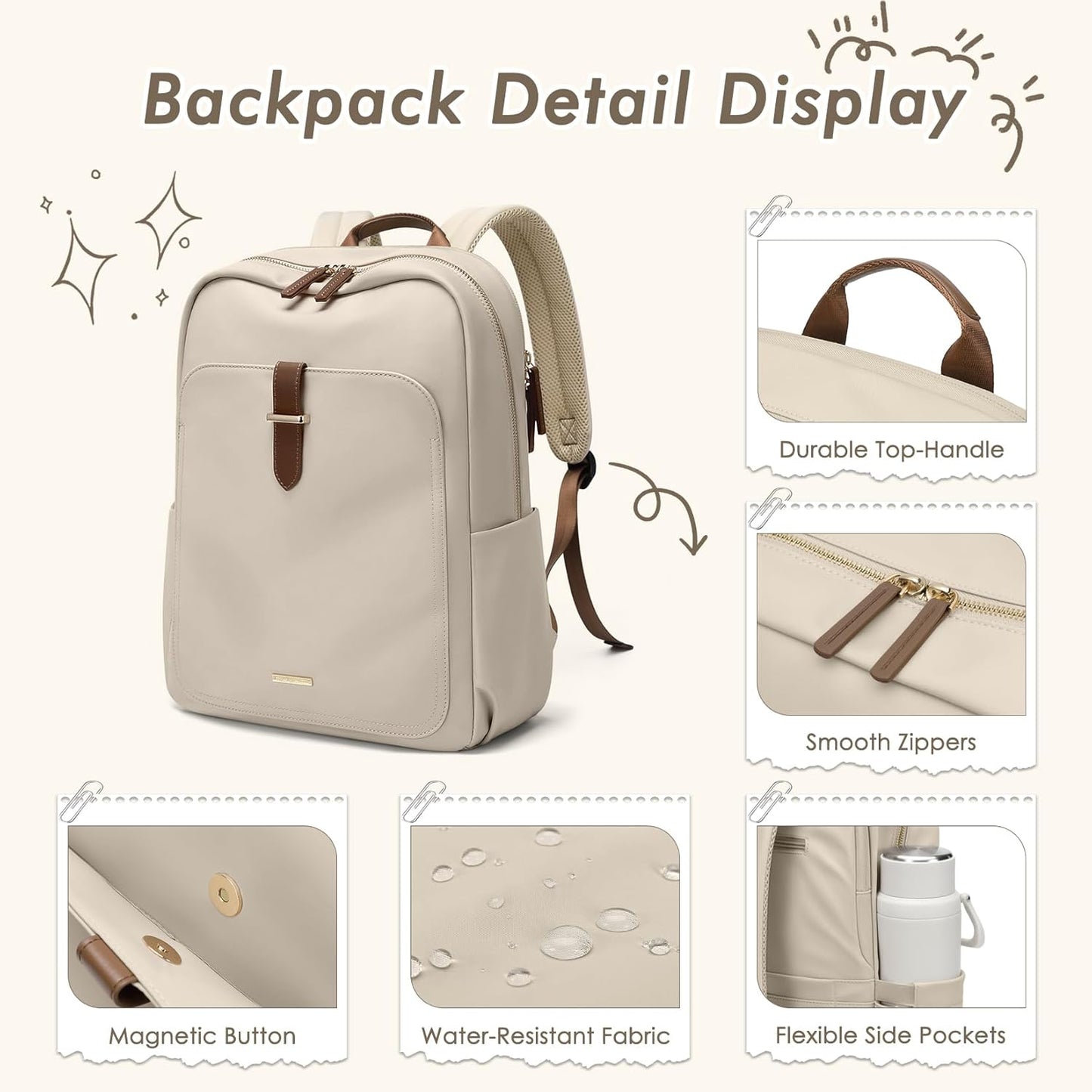 Laptop Backpack for Women,Casual Work Business Backpacks Purse Carry on Travel Backpack,14