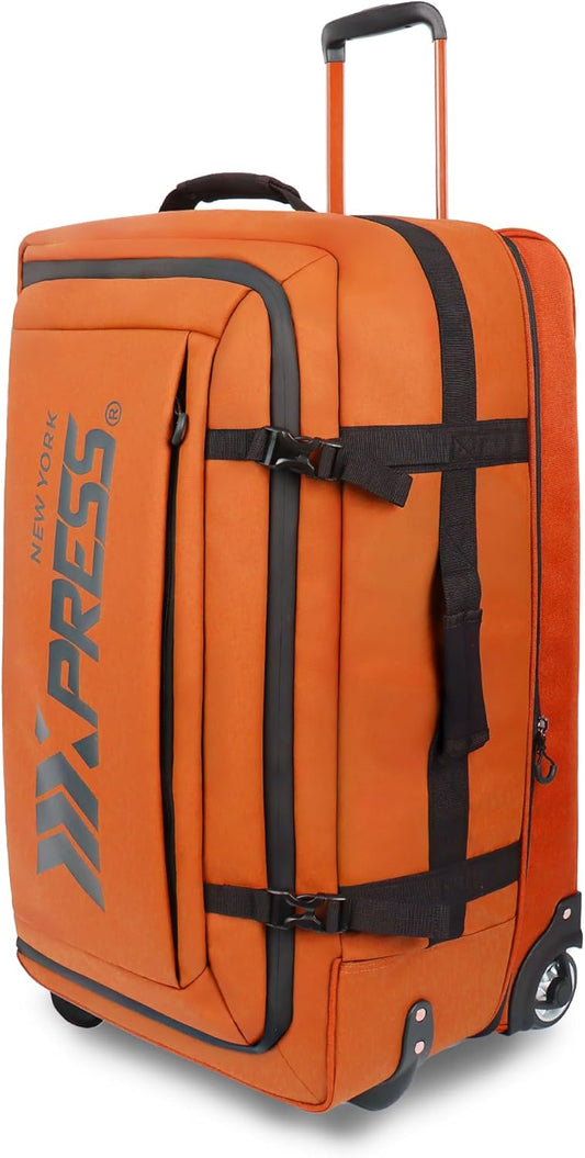 30'' Expandable Rolling Duffle Bag with Wheels,Expandable For Up to 15% More Space,Rolling Duffle Bag w/Handle,Carry on Luggage Travel Duffle Bags for Man Women#Orange