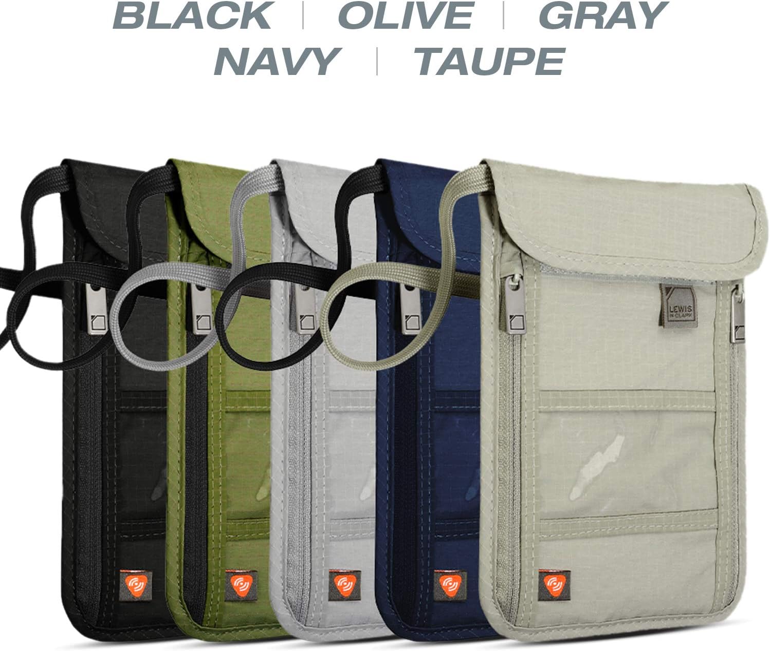 Lewis N. Clark RFID Blocking Stash Neck Wallet, Travel Pouch + Passport Holder for Women & Men