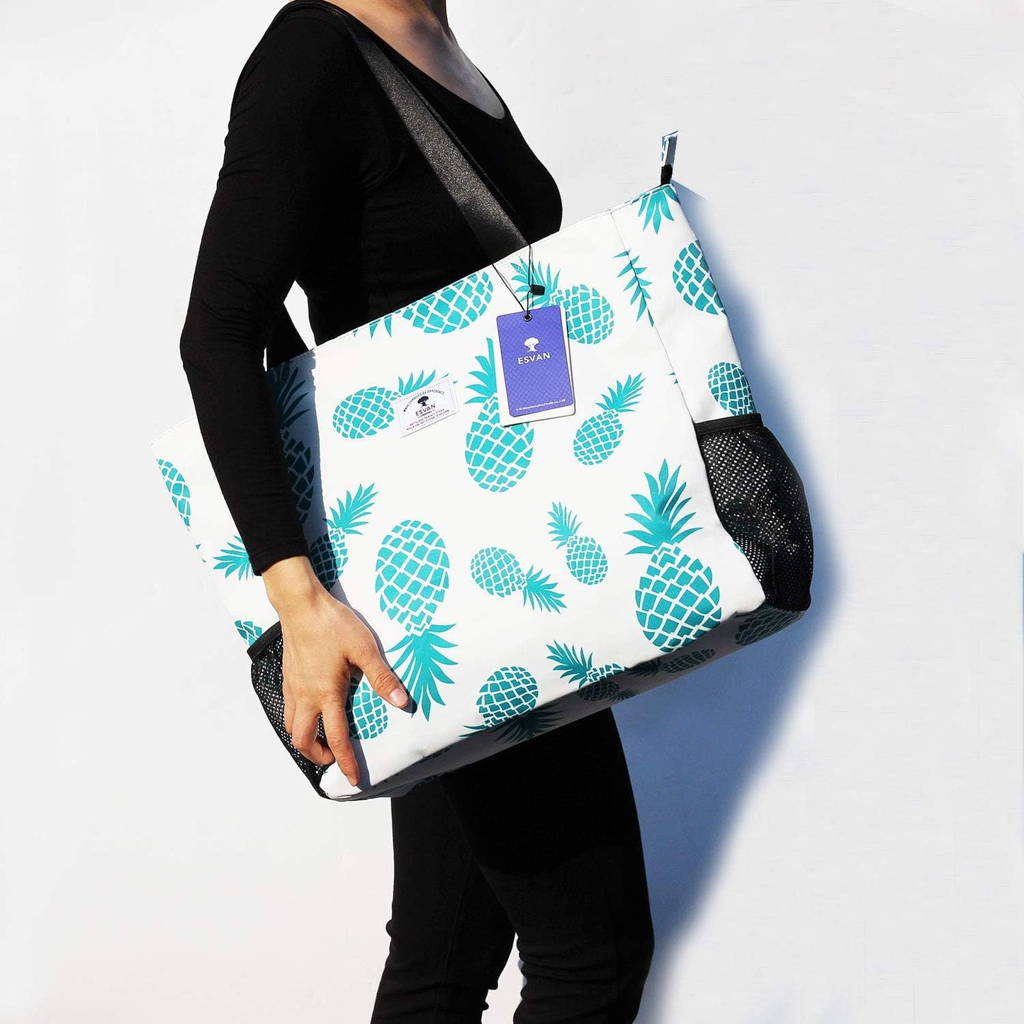 LARGE BEACH BAG Water Resistant Lightweight 20 inch Women Oversize Tote Bag for Gym Beach Travel