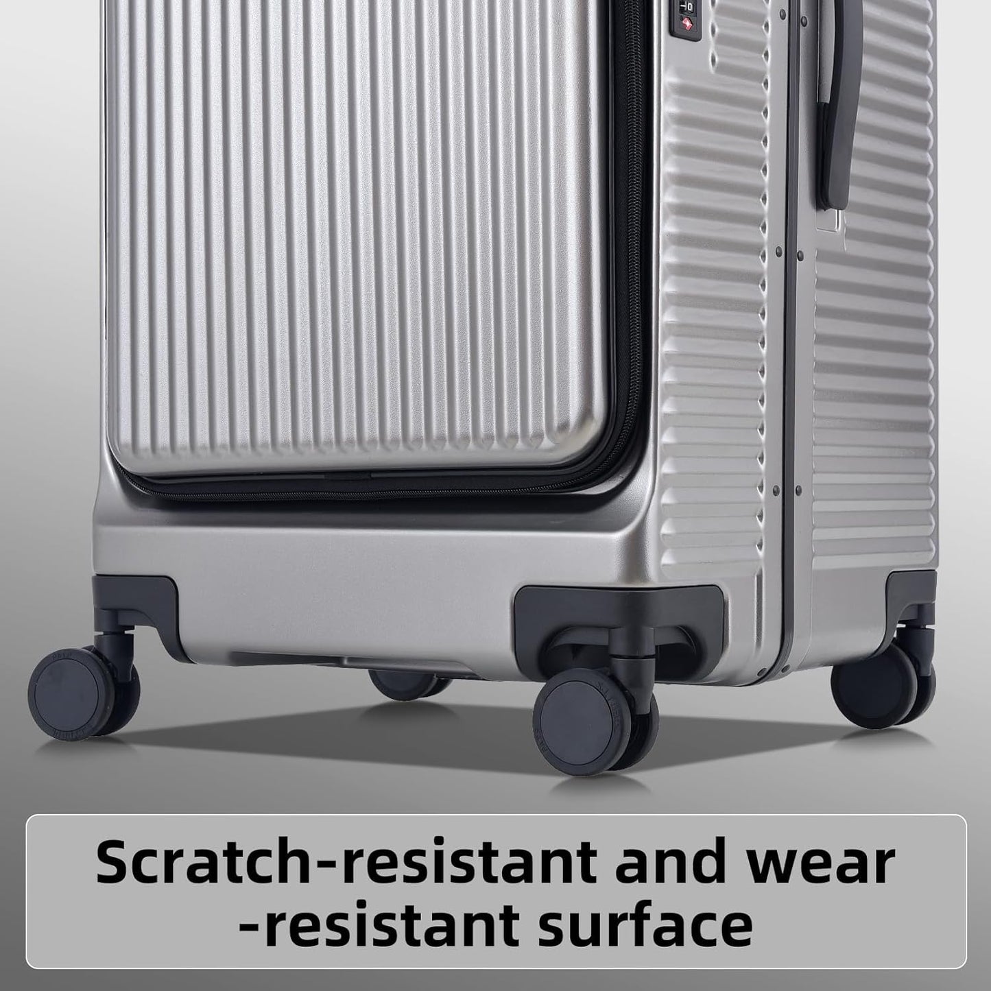 2 pieces 20/29 Aluminum Frame Carry On and Checked Luggage Set with Side Opening,Lightweight Hardshell ABS+PC Trunk Suitcase with TSA Lock,360° Universal Wheels & Adjustable Handle,Dark Gray