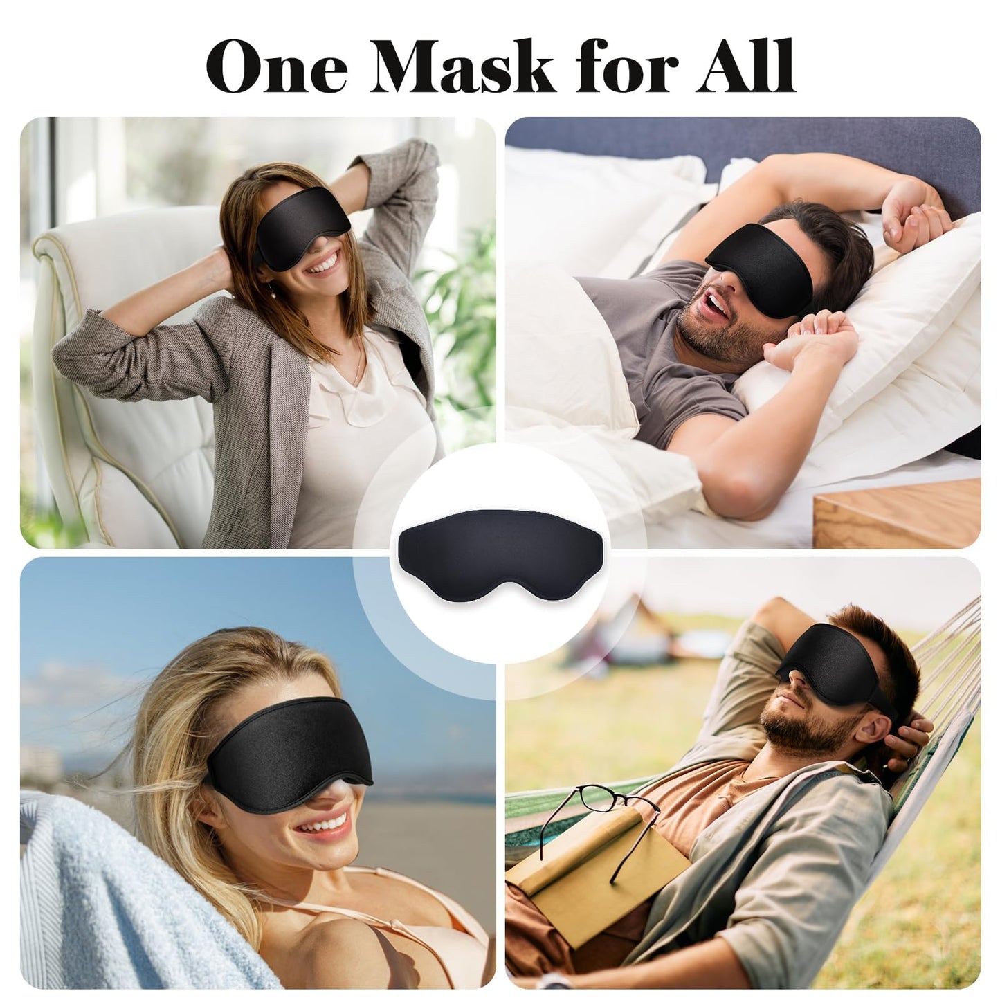 Fygrip 3D Eye Mask Sleep Mask for Men & Women, Black