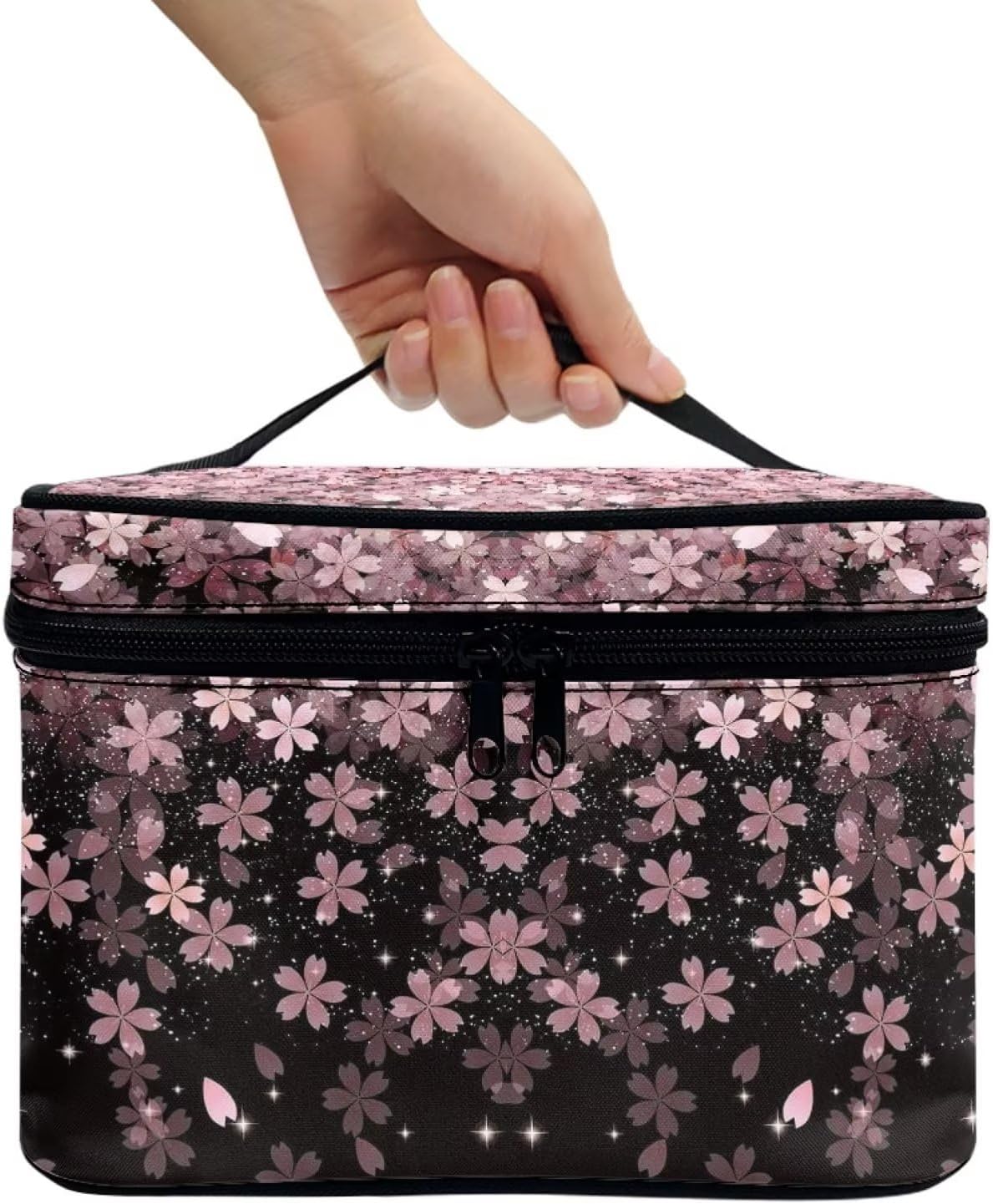 JoyLamoria Cherry Blossoms Cosmetic Bag Toiletry Bag Desk Cosmetics Storage Home Decor
