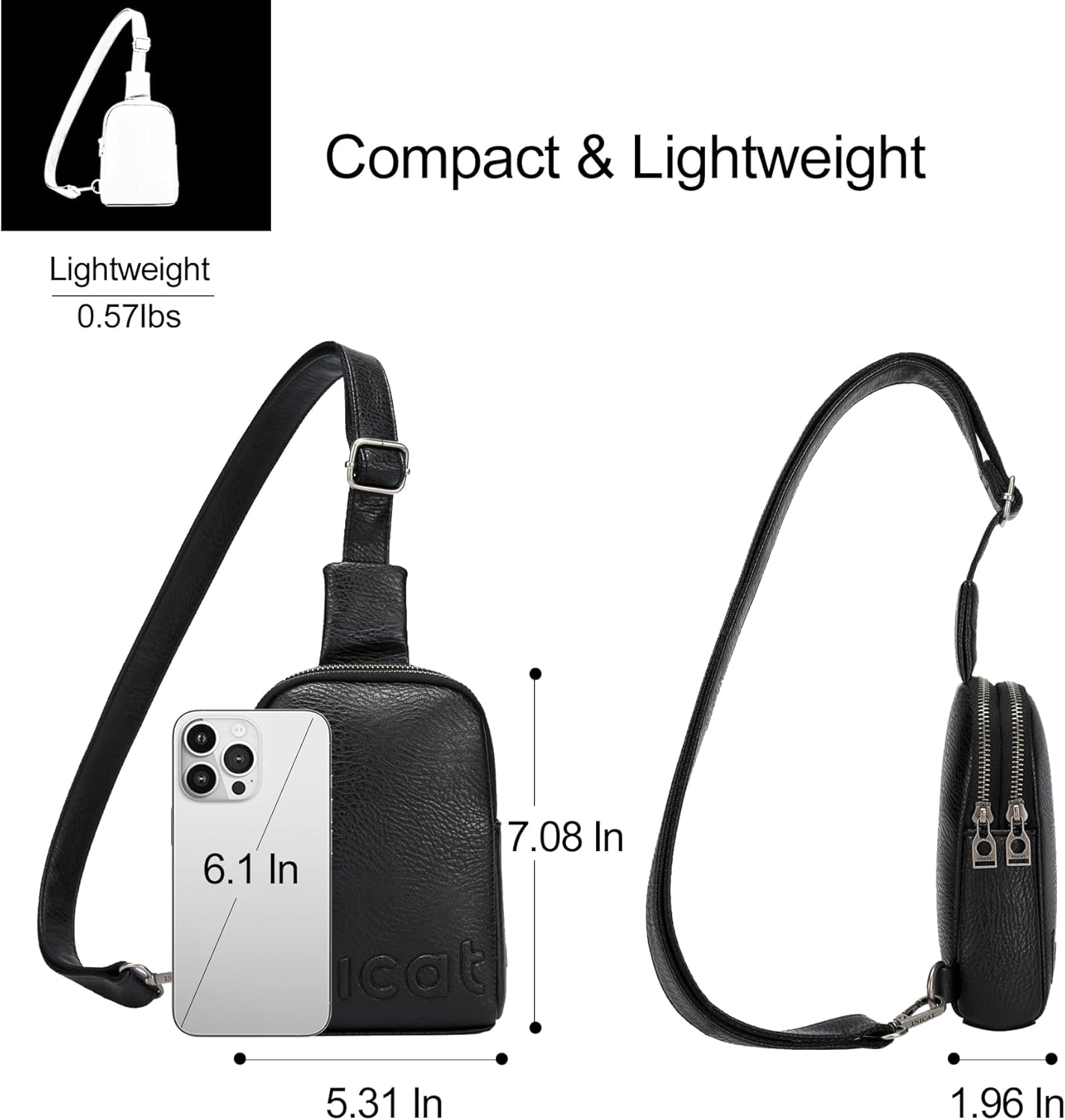 INICAT Travel Small Sling Bag Faux Leather Crossbody Bags Women Cross Body Bag Purses for Woman