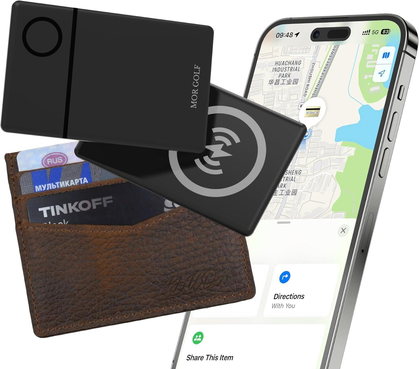 Wallet Tracker Card Rechargeable Air Smart Tag 2 Pack Thin Smart Tracker Card Item Finder for Luggage,Wallet,Passport,Slim Smart Bluetooth Tracker, Work with Apple Find My, iOS Only,IP68 Waterproof