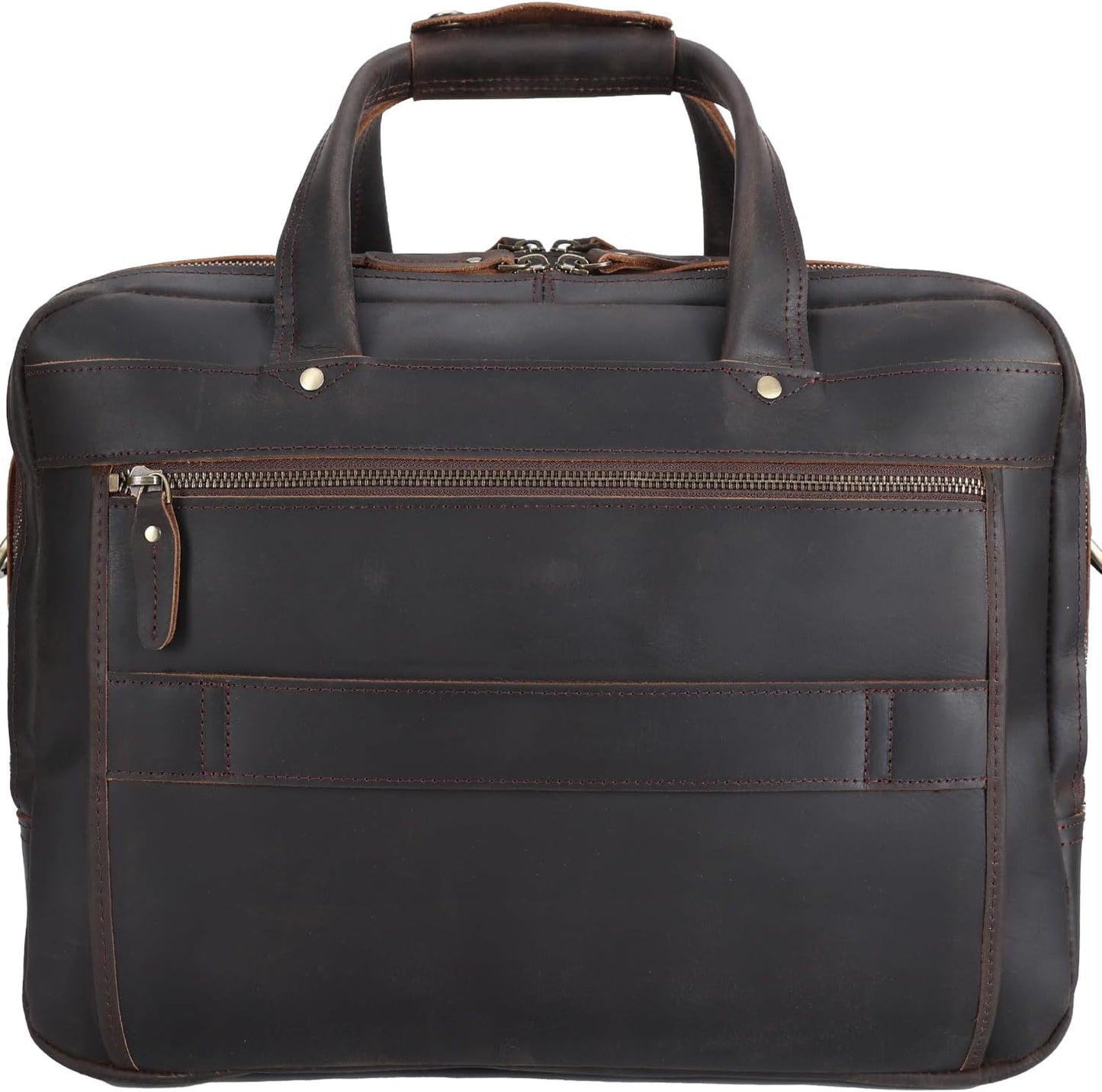 STAR VISTA Scala Pro 16-18" Messenger Bag, Full Grain Leather Briefcase, Triple Compartments, YKK Zippers, Multiple Colors