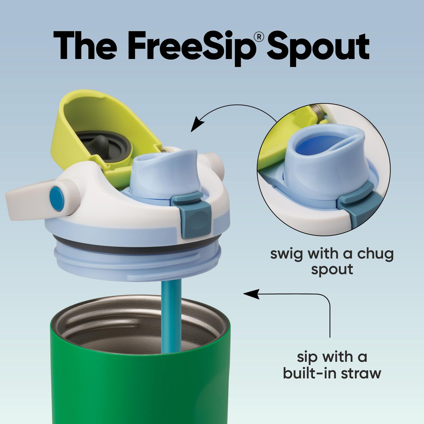 Owala FreeSip Sway Insulated Stainless Steel Water Bottle with Two-Way Spout, Built-In Straw and